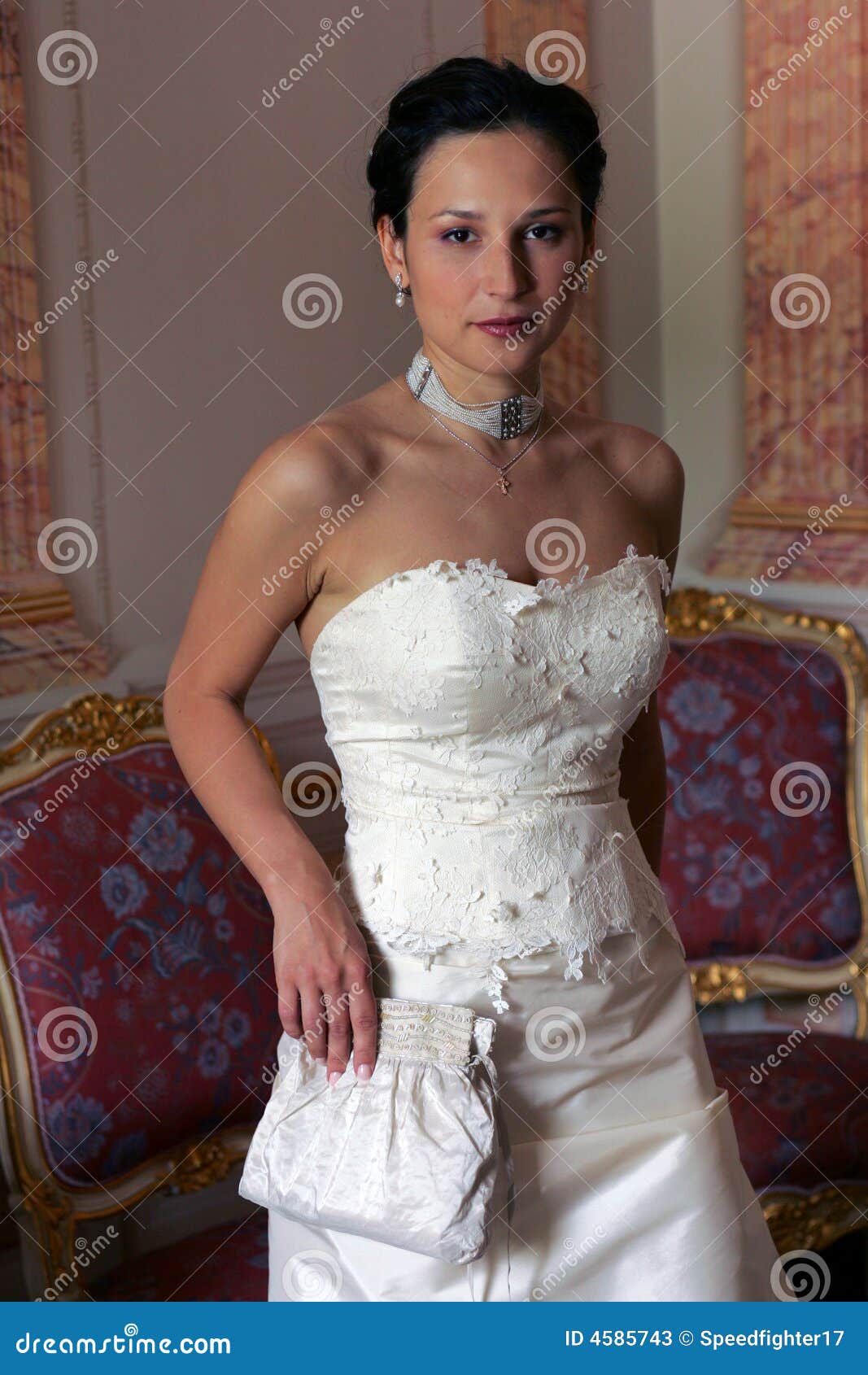 Serxy Bride in White Corset Stock Image - Image of bridal, dress: 4585743