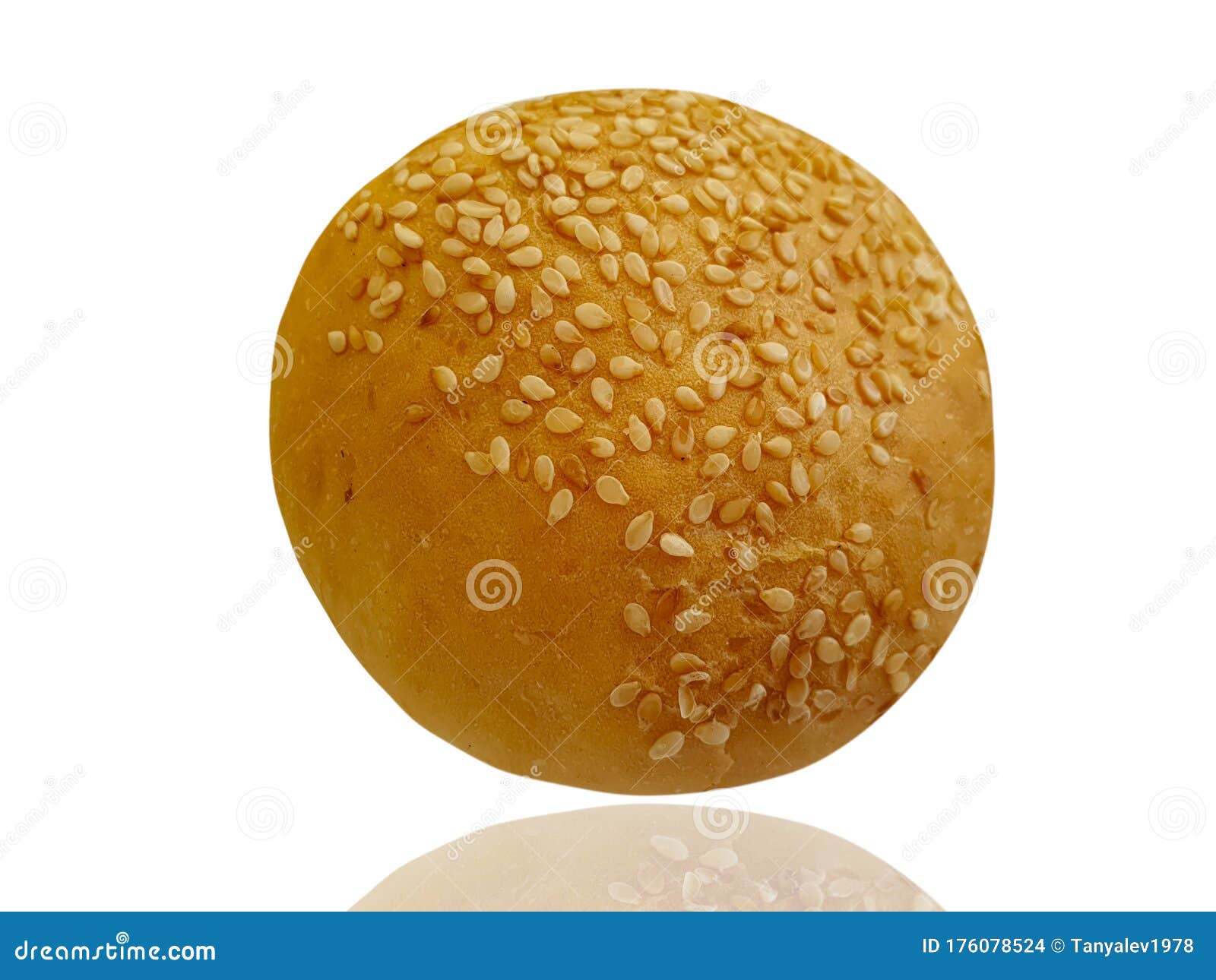 Sesame Seed Roll Isolated on White Background Stock Photo Image of