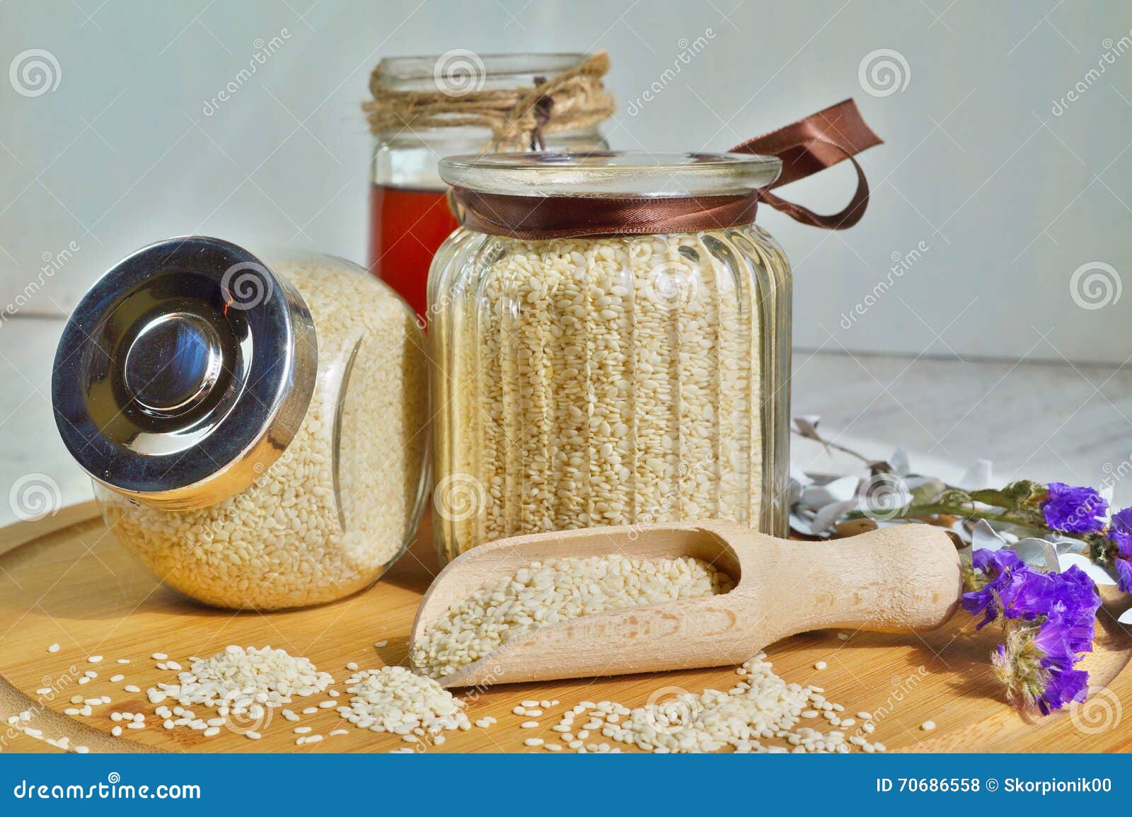 Sesame seeds in a jar stock photo. Image of husked, culture 70686558