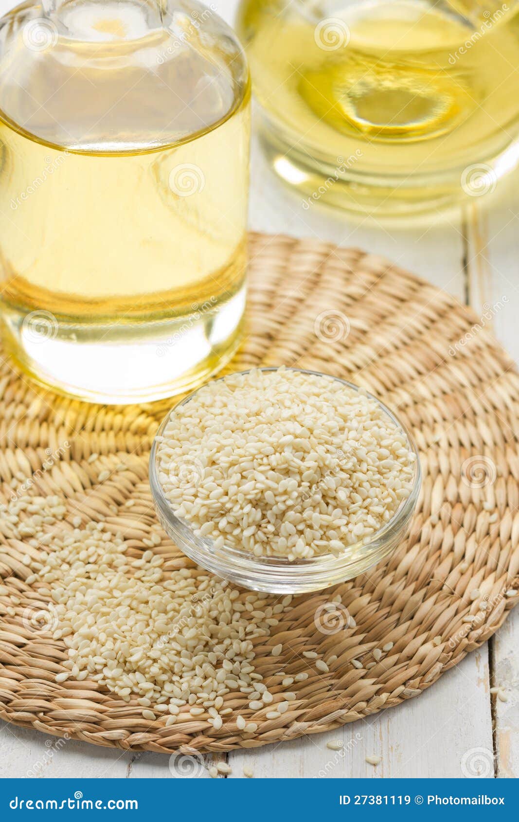 Sesame seeds and oil stock image. Image of organic, kitchen 27381119