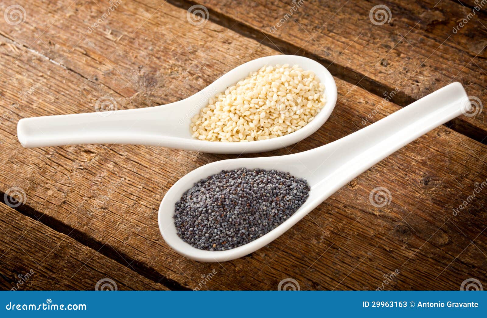 Sesame Seeds and Poppy Seeds Stock Image Image of closeup, food 29963163