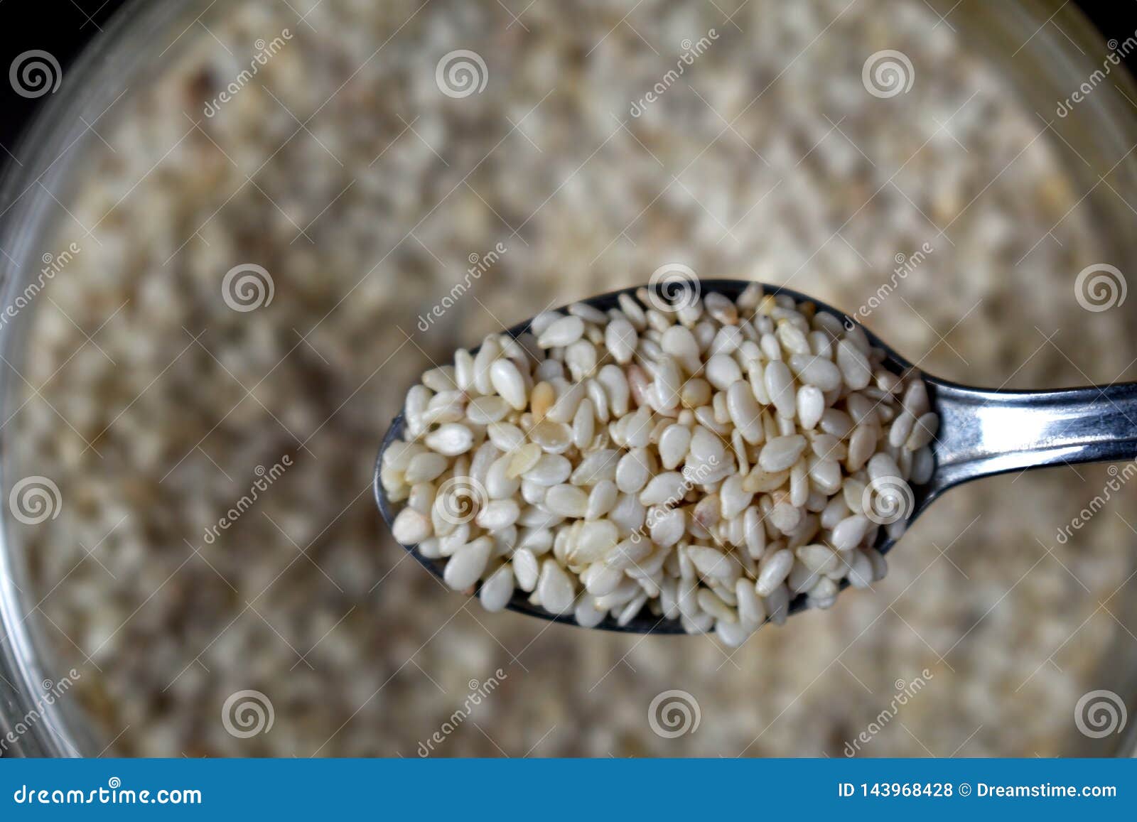 Sesame Seeds in the Teaspoon Stock Photo Image of dietary, kitchen 143968428