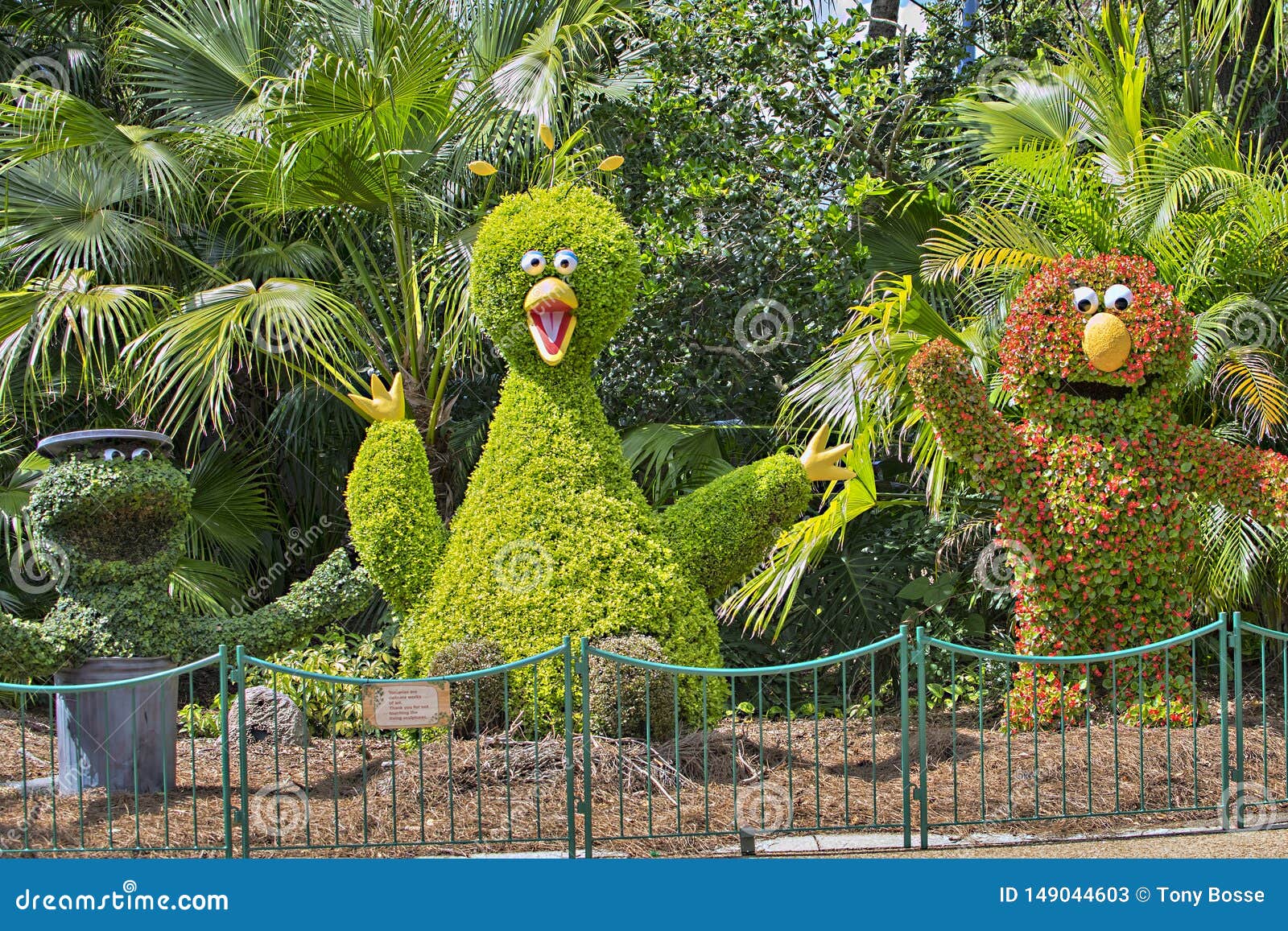 Sesame Street Characters In Topiary At Busch Gardens Editorial