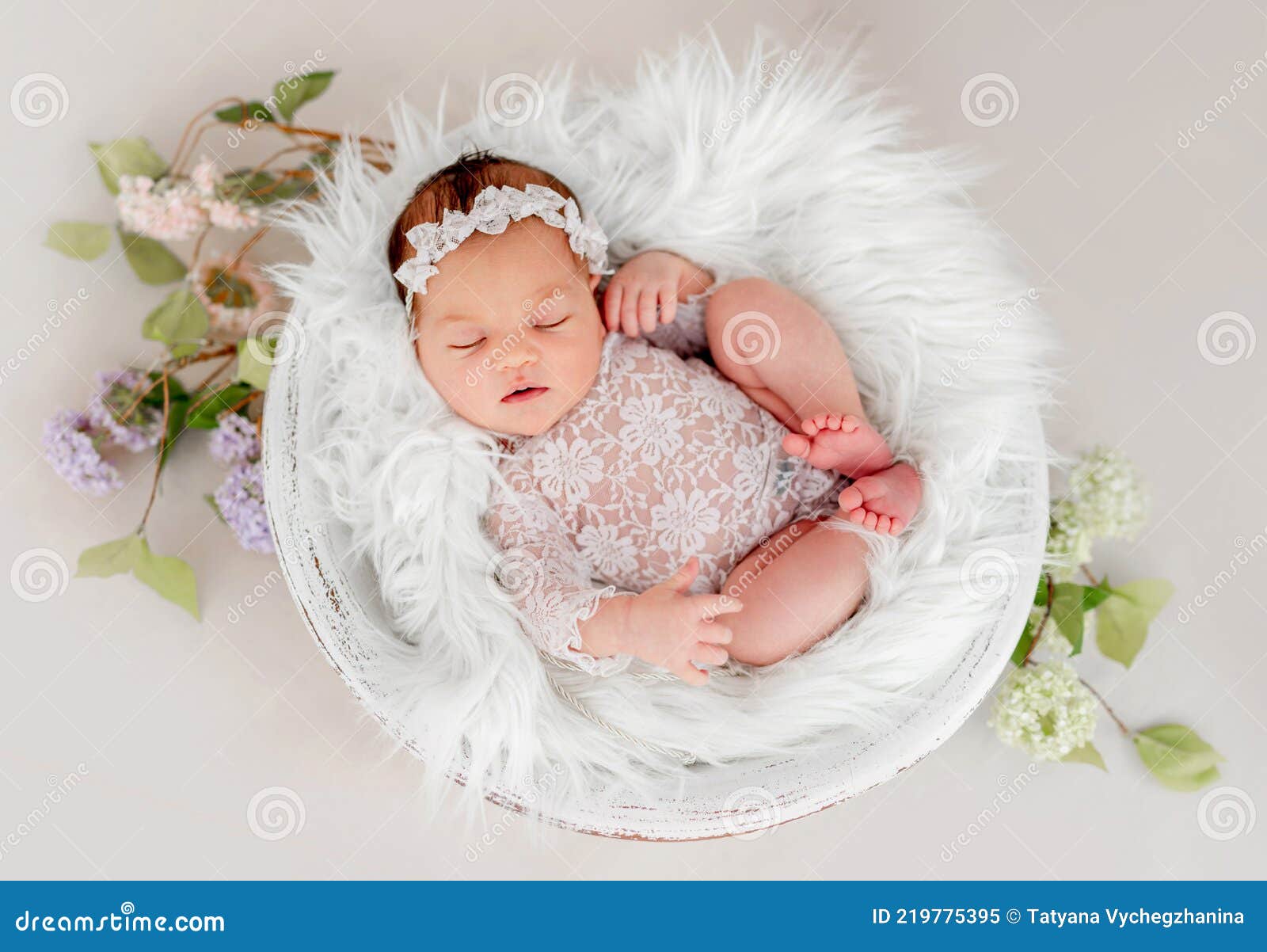 Sesión de fotos de niña recién nacida
