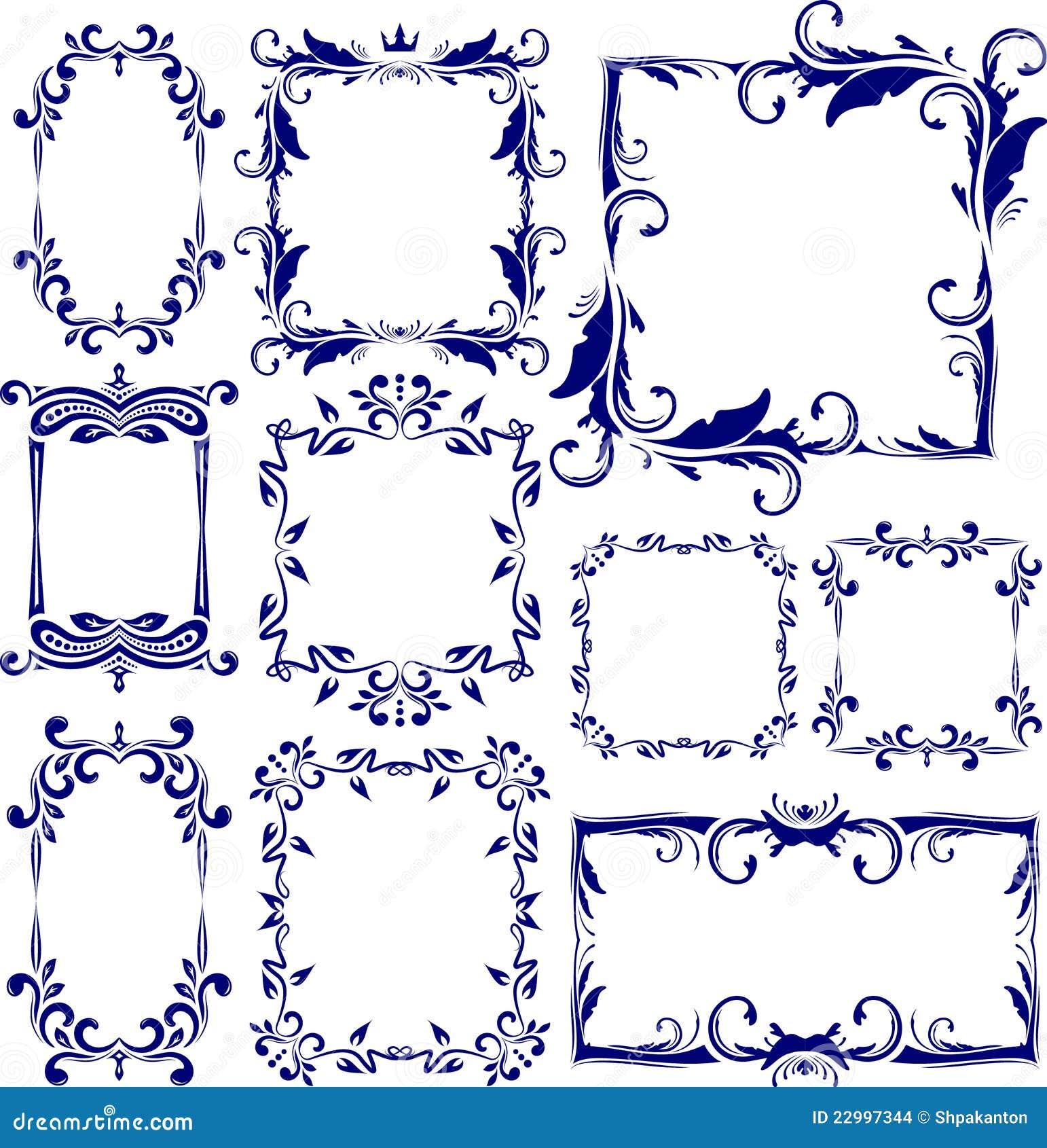 set of 10 decorative frames