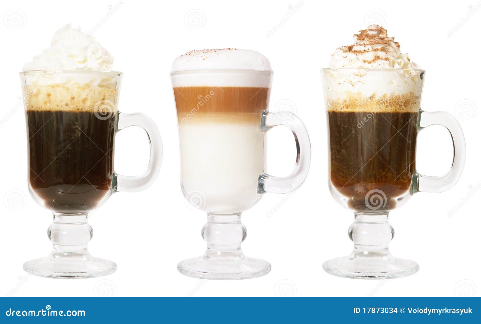 Set of 3 irish coffee stock photo. Image of aroma, ready 17873034