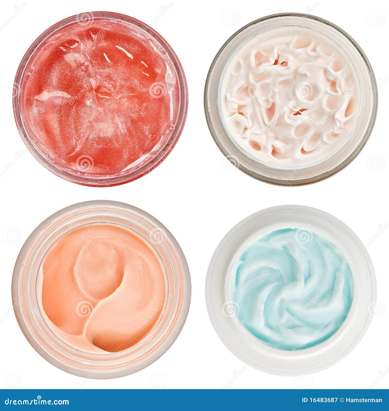 set of 4 different dermal creams and gels