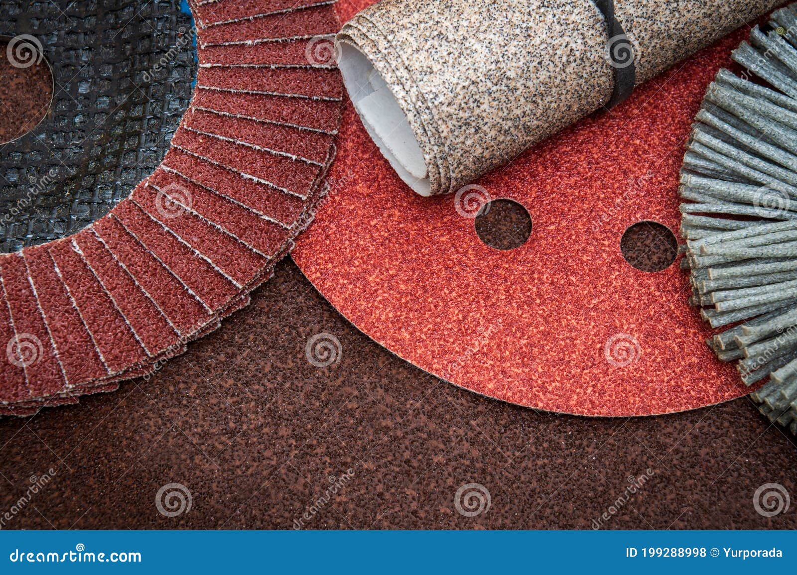 Set of Abrasive Tool and Sandpaper Wizard is Used for Grinding Items