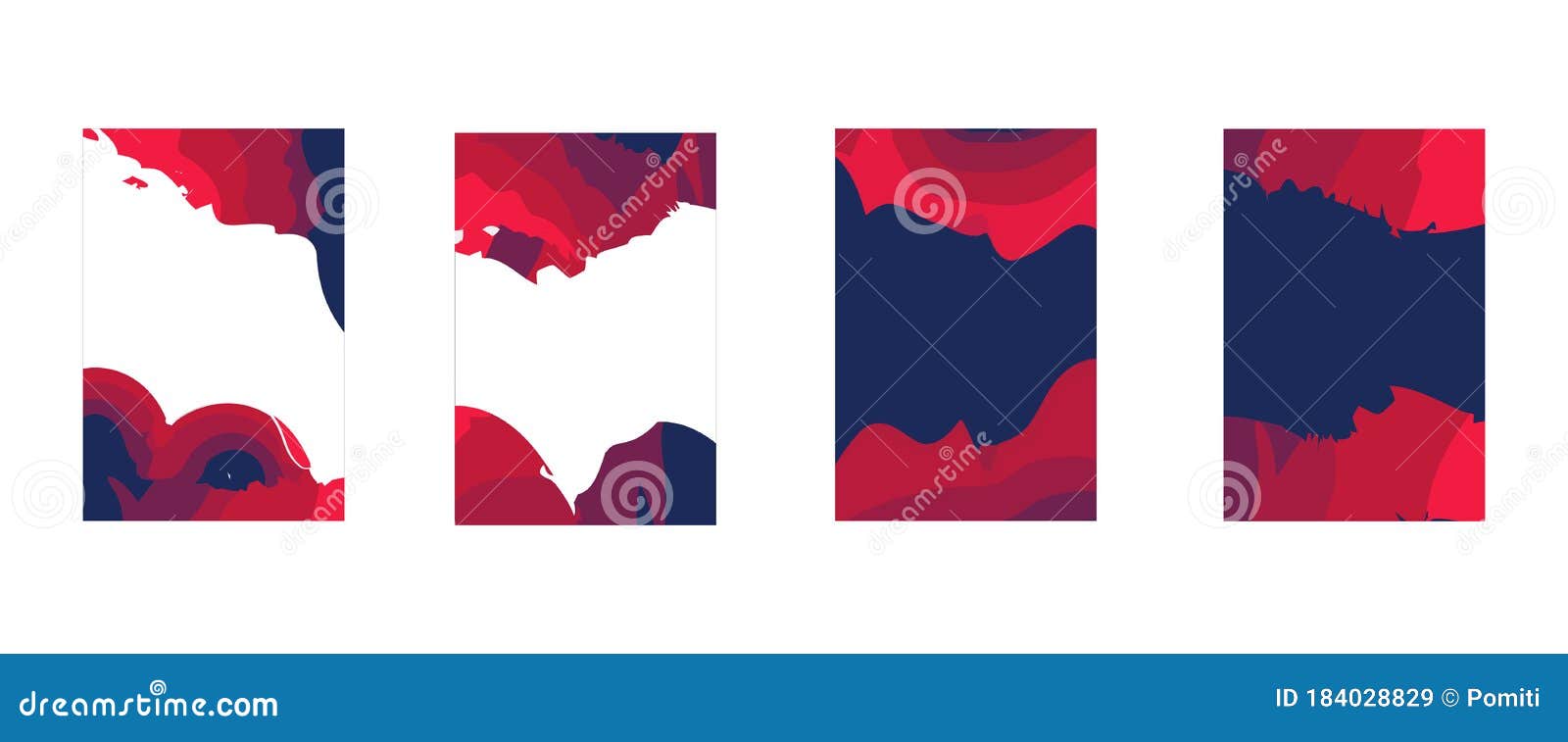 Set of Abstract Background in Red and Blue Shades for Poster, Brochure