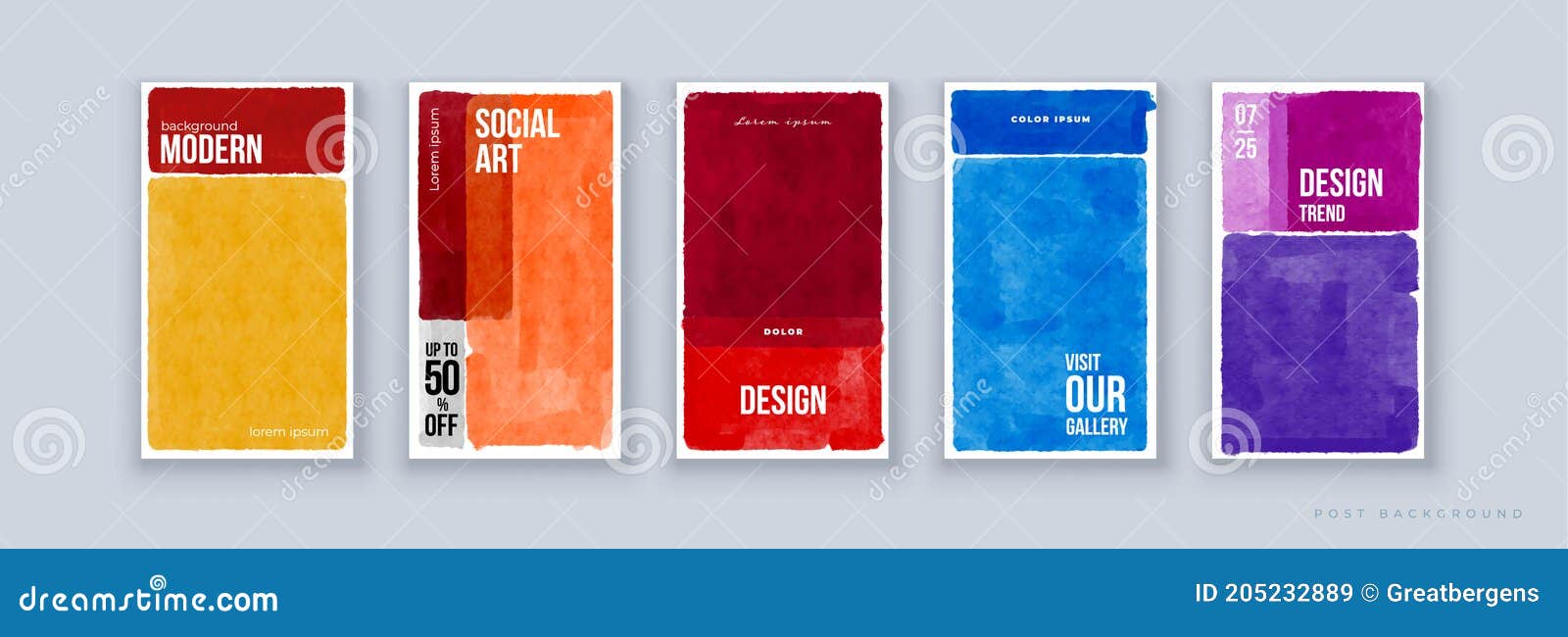 set of abstract banner  for social media, stories and insta post. modern background in vivid colors. modern