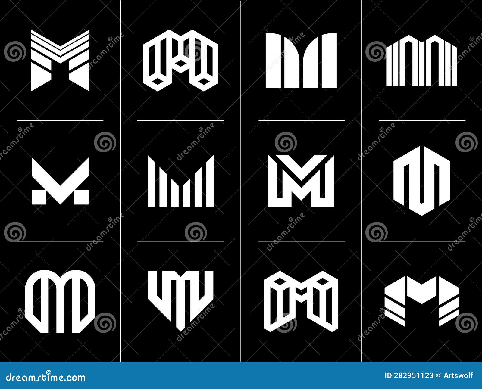 Set Of Initial Letter M Logo Design