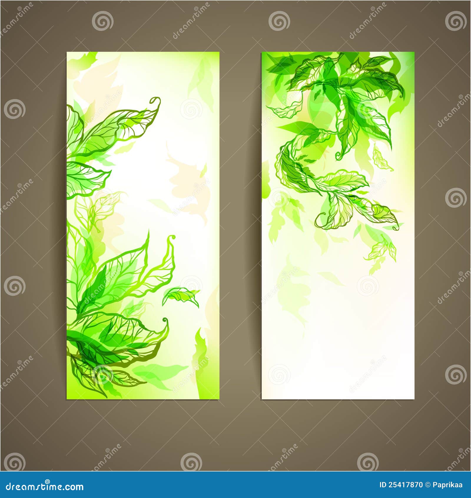 Set of Abstract Natural Card Stock Vector Illustration of