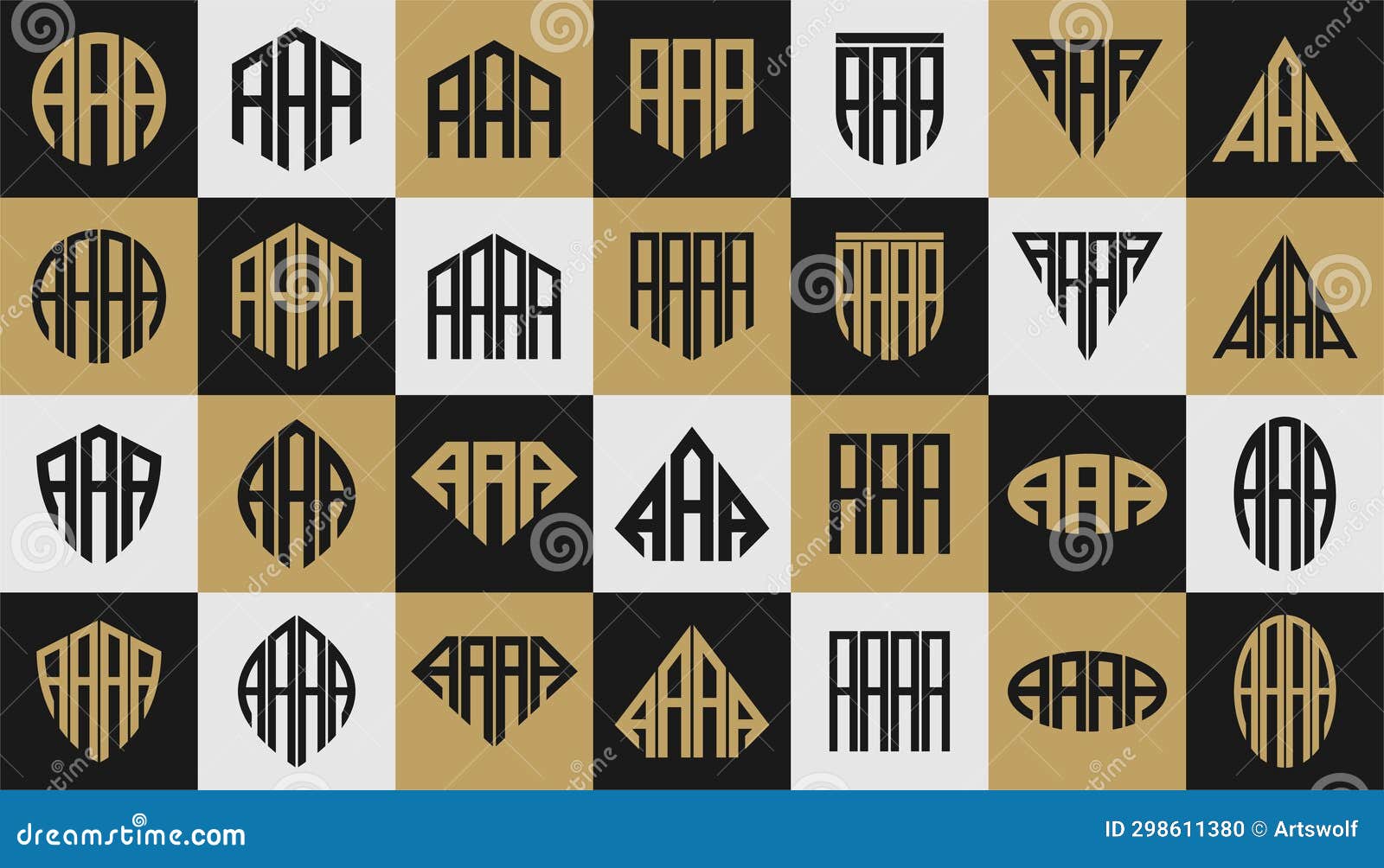 set of abstract  initial letter a aaa aaaa logo 