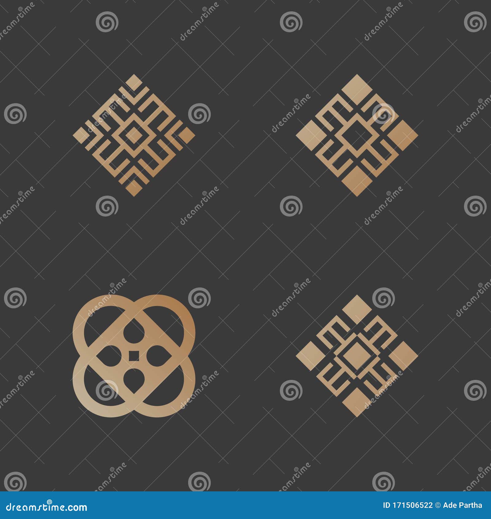 set abstract  in ornamental bohemian navajo logo