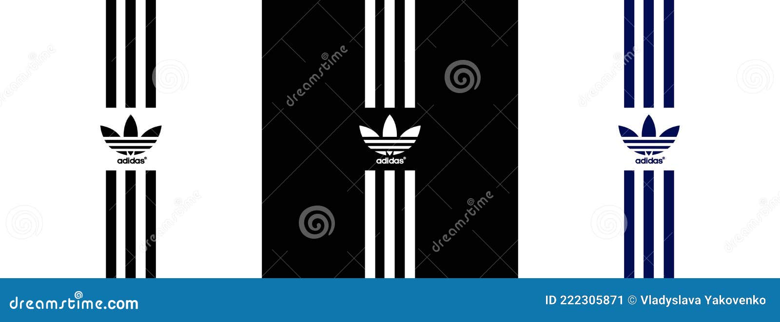 Set of Adidas Background. Adidas Original. Sportwear Brands. Logo of Sports  Equipment and Sportswear Company. Vector. Zaporizhzhia Editorial Photo -  Illustration of design, background: 222305871