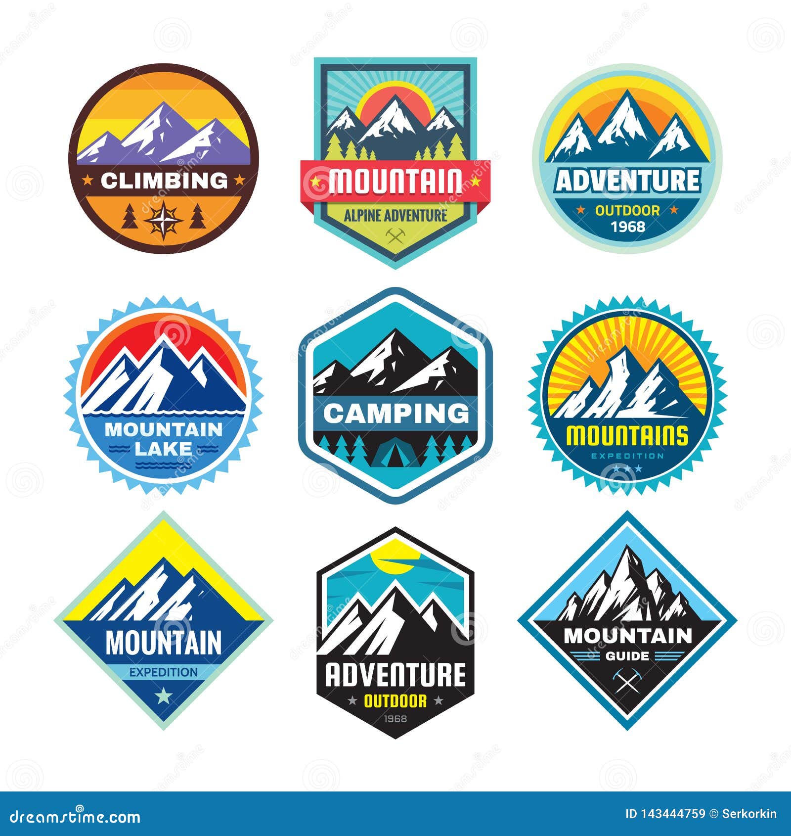Download Set Of Adventure Outdoor Concept Badges, Summer Camping ...