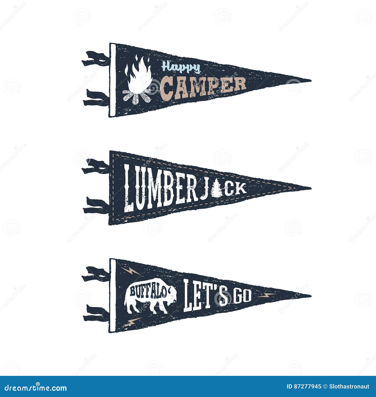 a set of adventure pennant flags.