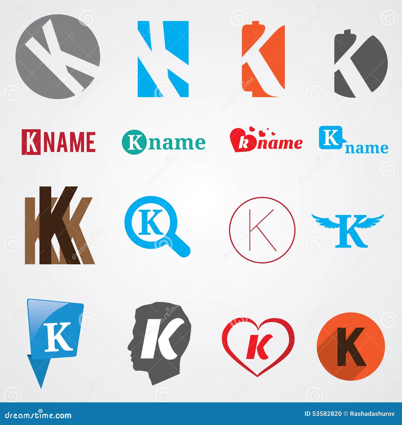 Set of Alphabet Symbols of Letter K Stock Vector Illustration of logo