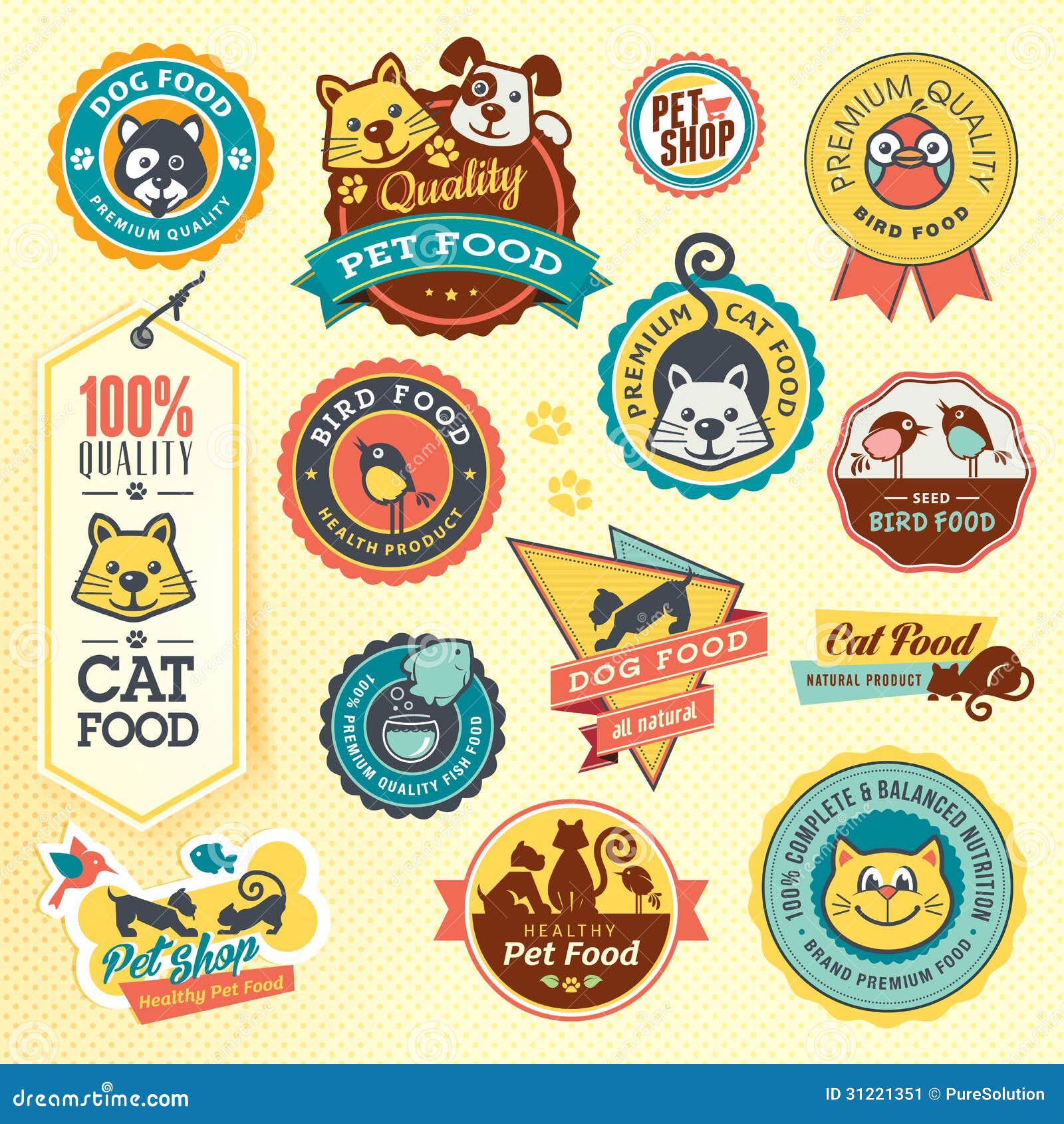 Set Of Animal Labels And Stickers Stock Vector 