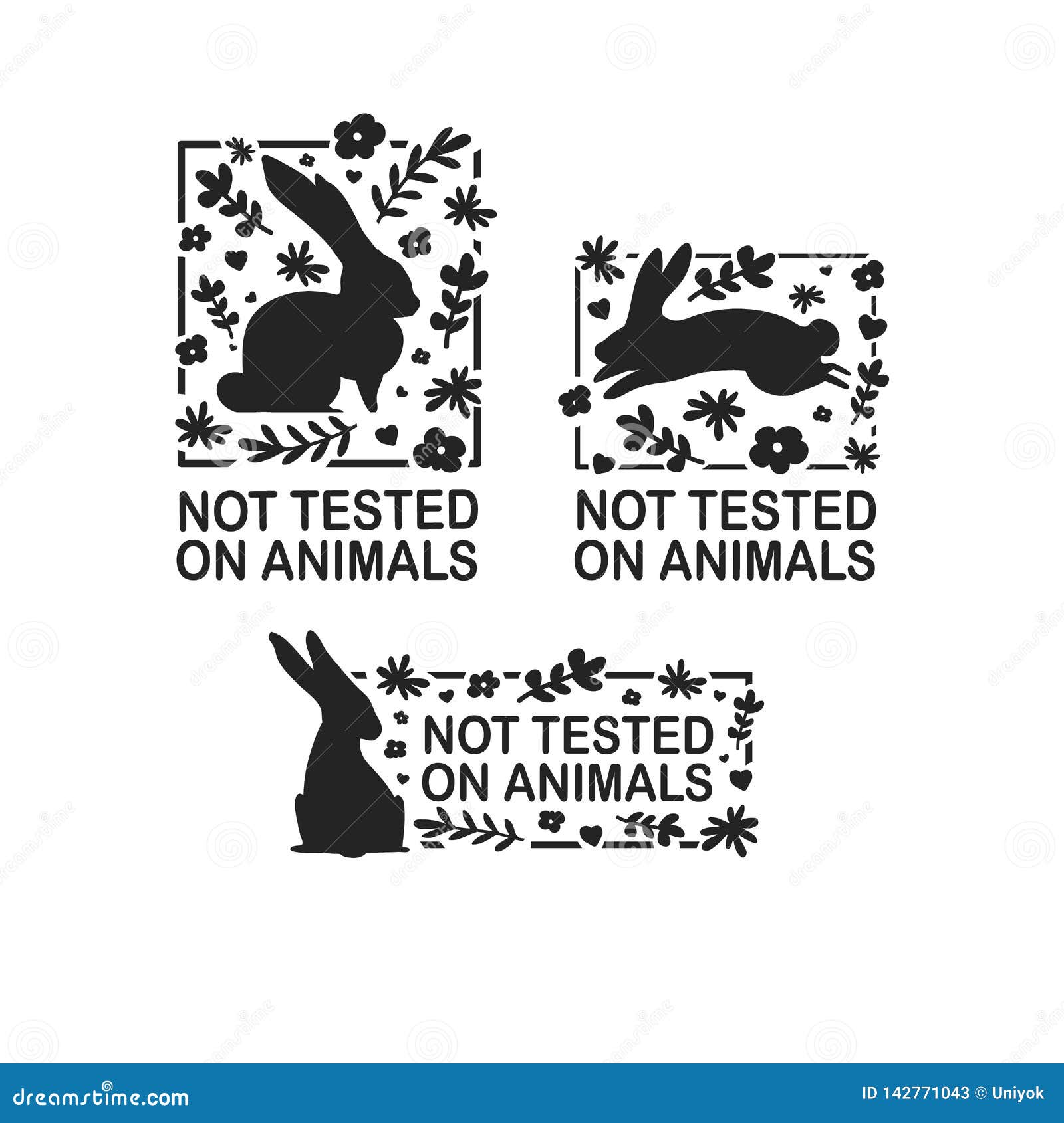 Download Set Animal Logo Cruelty Free. Sign With Silhouette Rabbit ...
