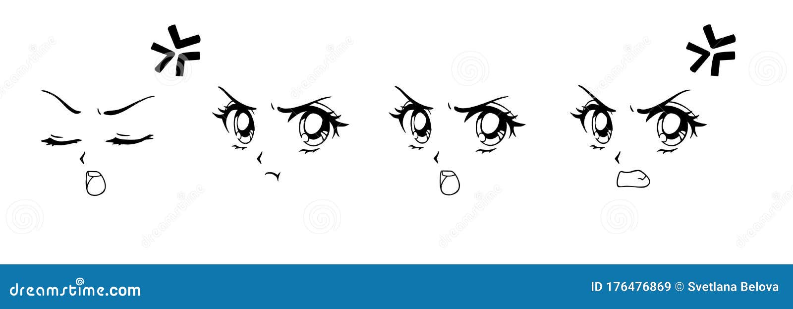 Set of Anime Angry Faces. Hand Drawn Vector Cartoon Illustration Stock Vector - Illustration of funny, element: 176476869 Set of Anime Angry Faces. Hand Drawn Vector Cartoon Illustration Stock Vector - Illustration of funny, element: 176476869