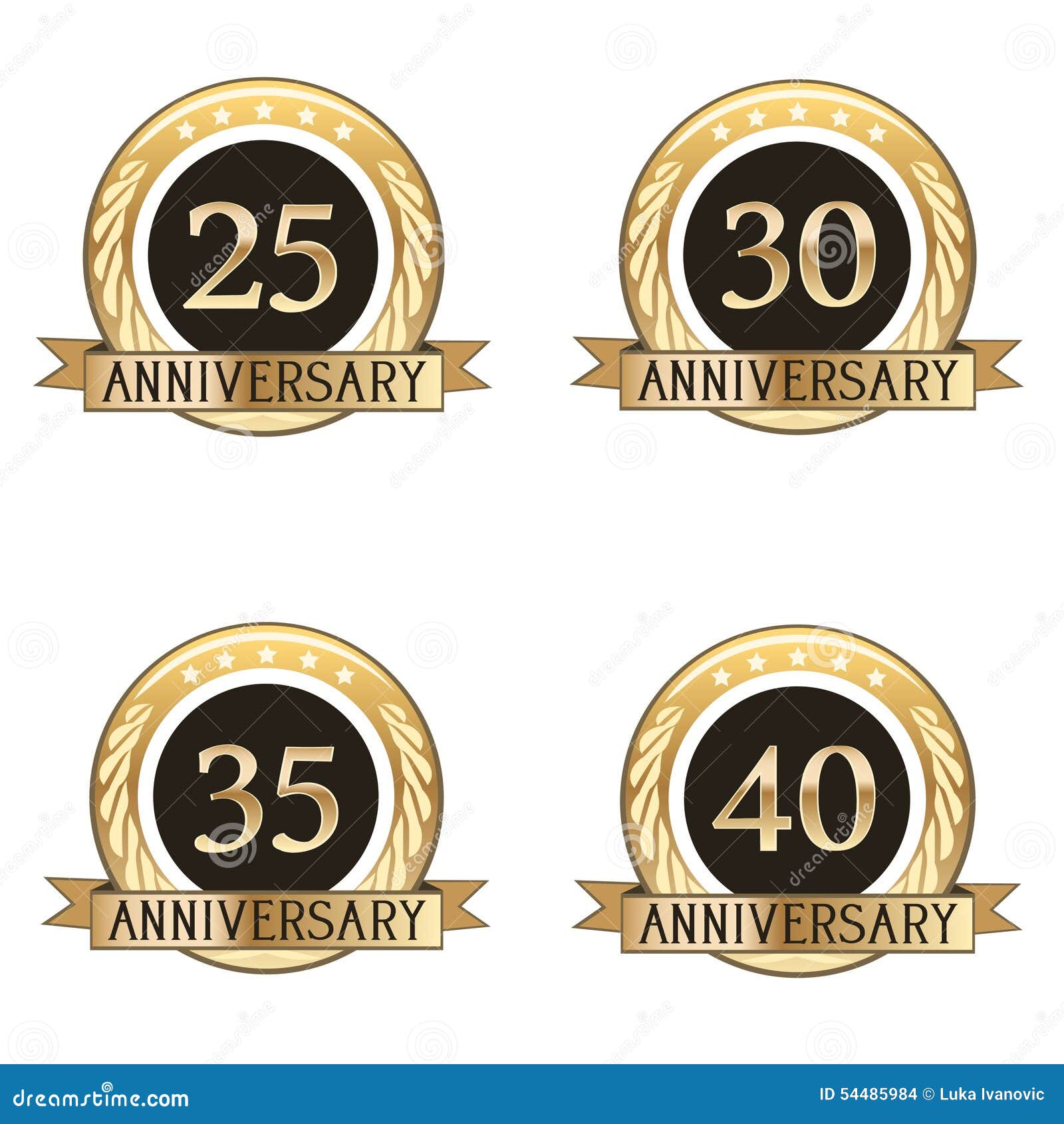 Set of Anniversary Seals stock illustration. Illustration of fortieth