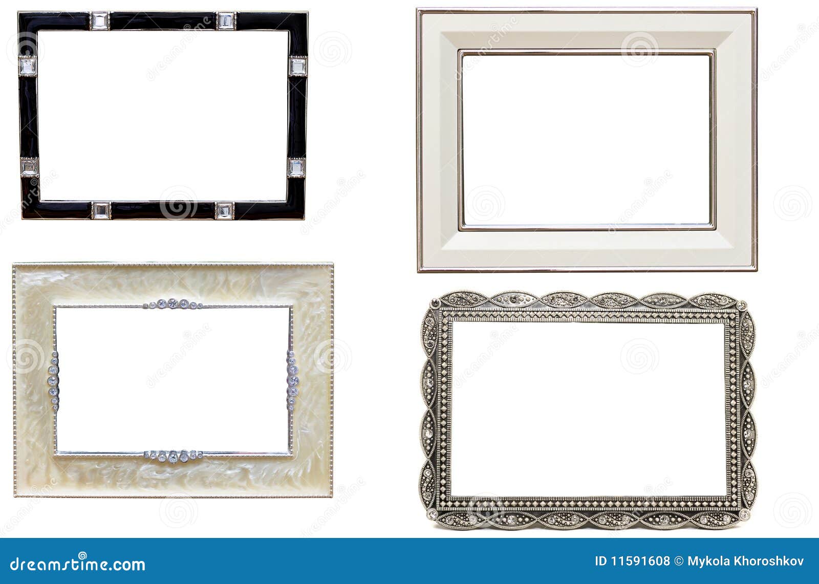 Set of Antique Metal Picture and Photo Frames Stock Photo Image of