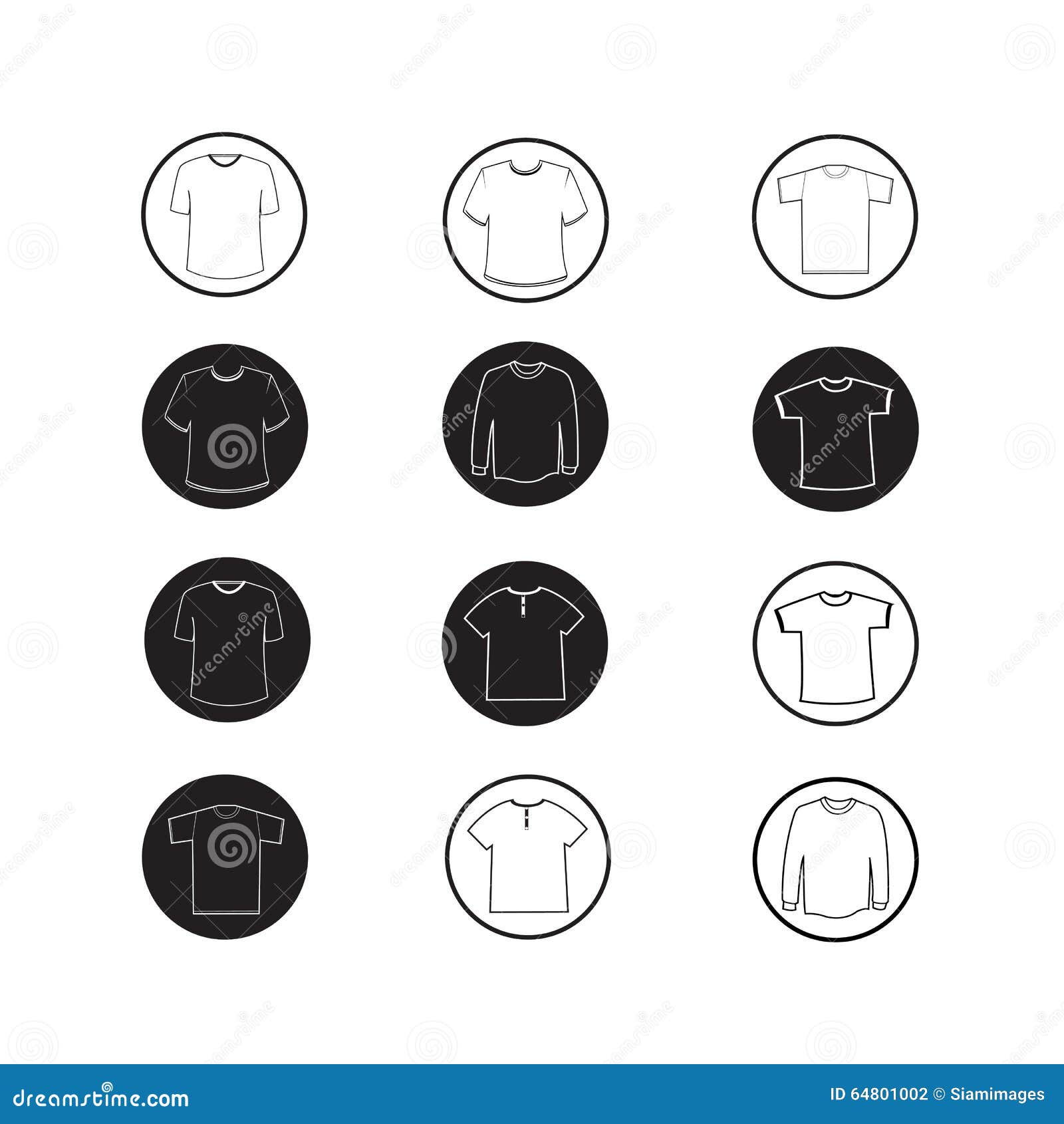 Set of Apparel Shirt and T-shirt Icon Clothing Icons Stock Vector ...