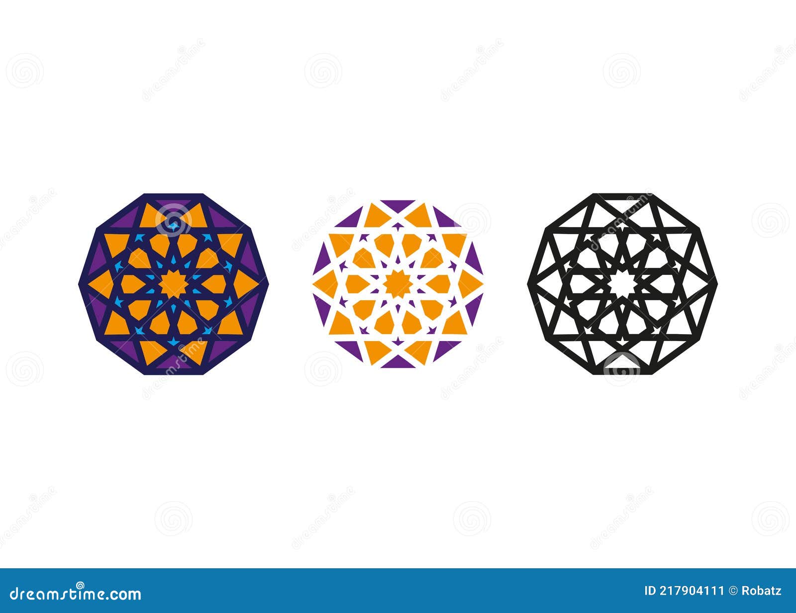 set arabic decorative pattern. islamic , logo  templates. arabic style emblems for luxury products, hotels, boutiques