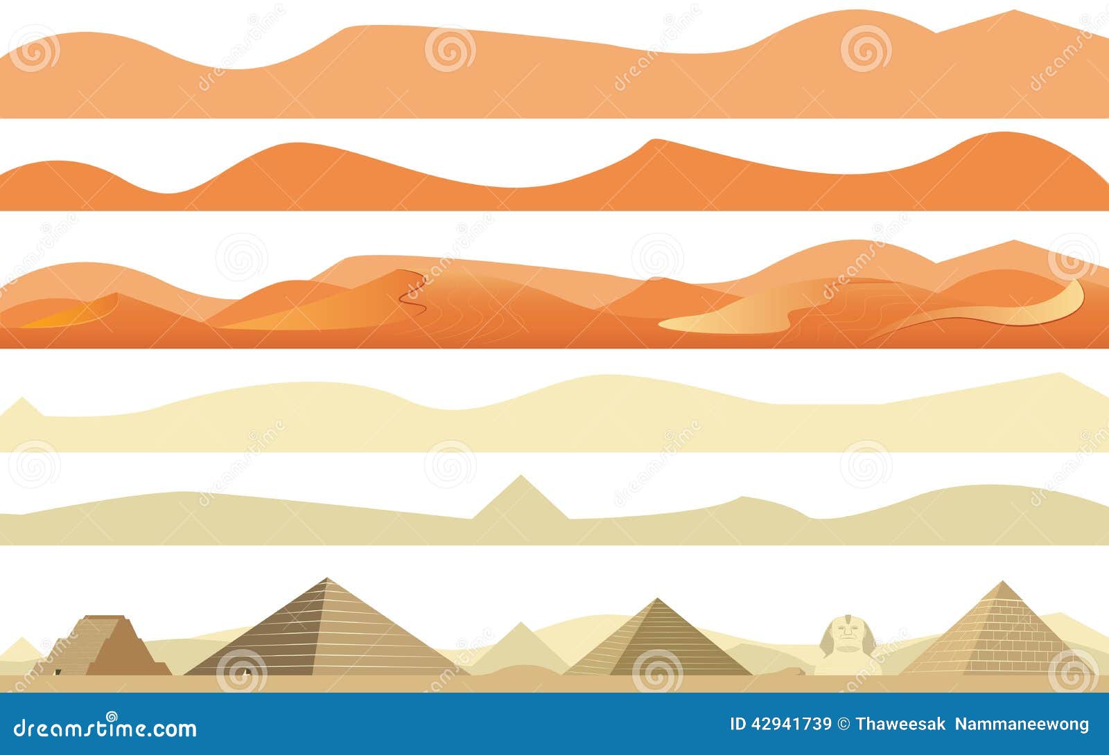 set of arabs and africa desert landscape