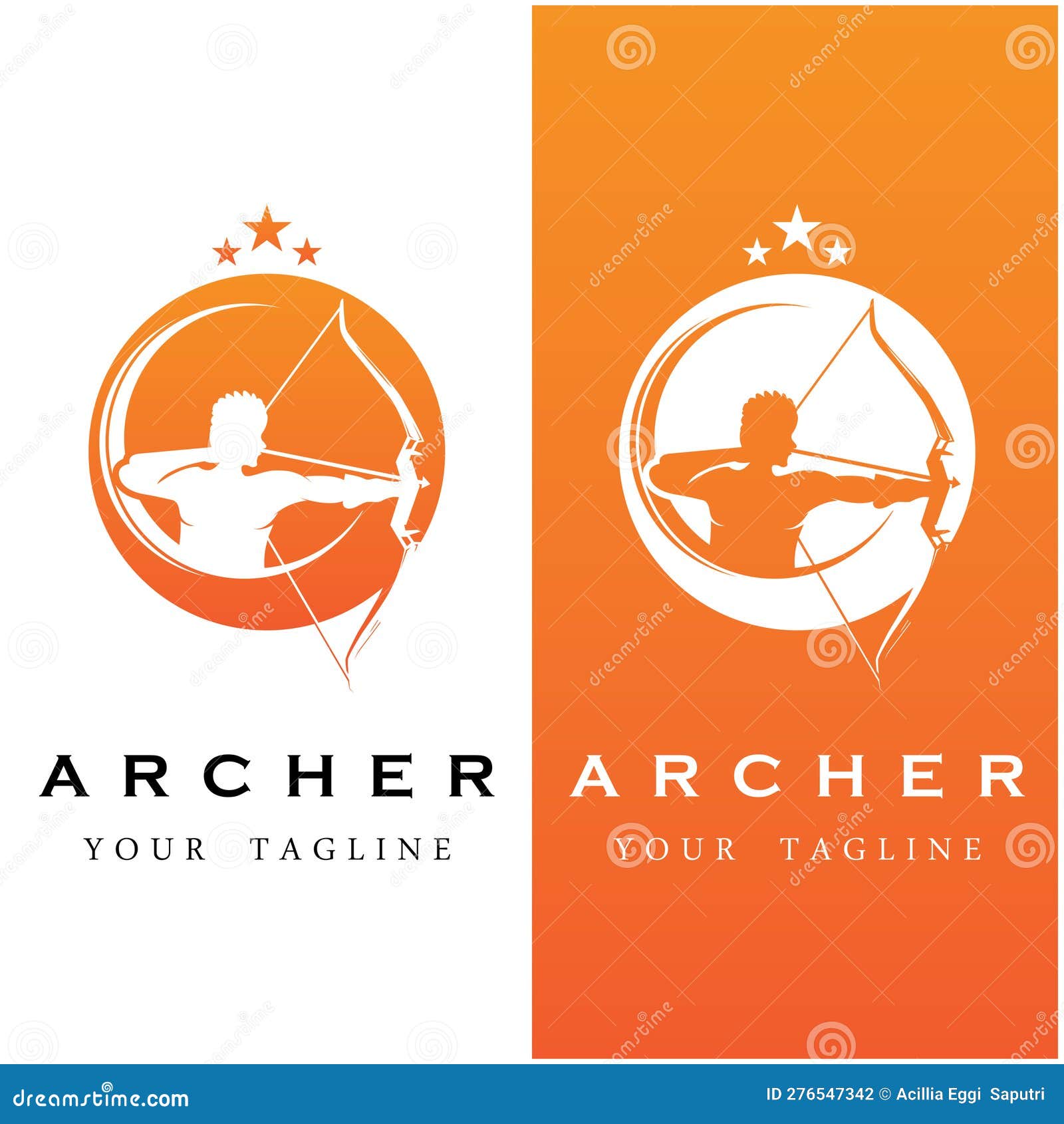 Archer Logo with Slogan Template Stock Illustration Illustration of