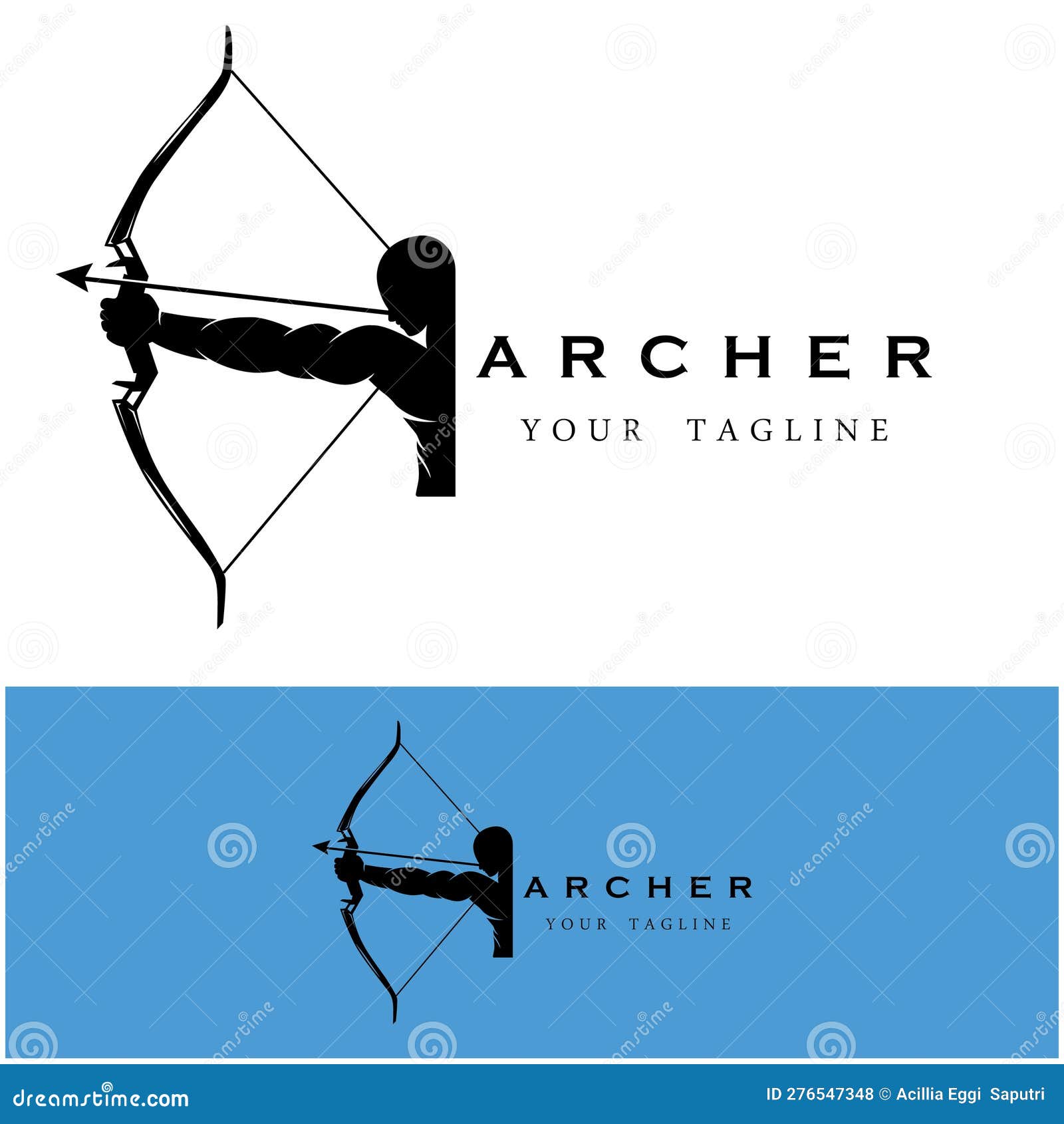 Archer Logo with Slogan Template Stock Illustration Illustration of
