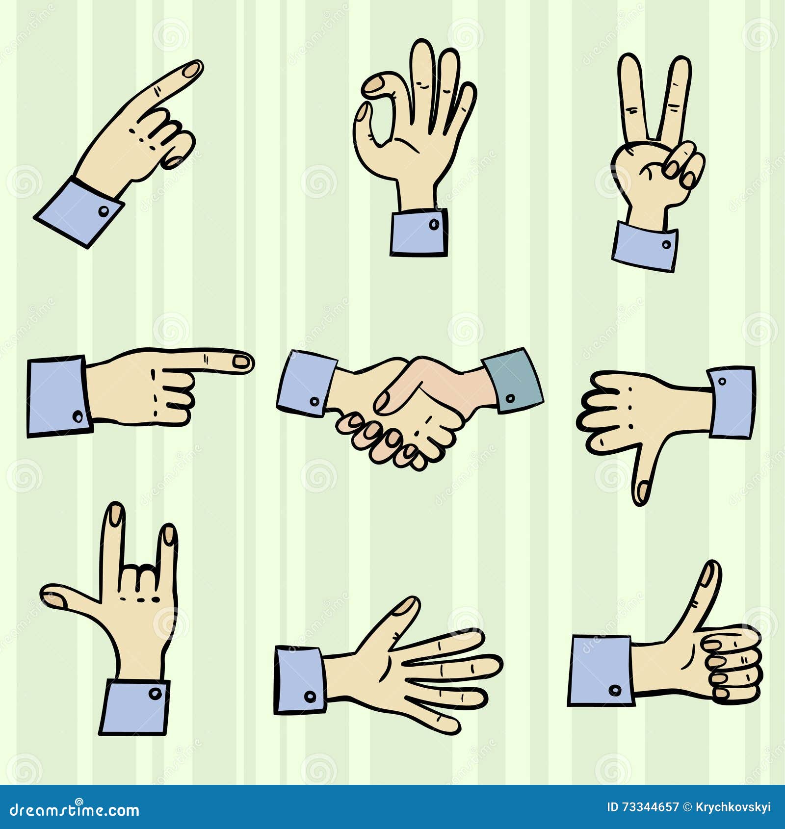 Set of arms. stock vector. Illustration of sign, concept 73344657