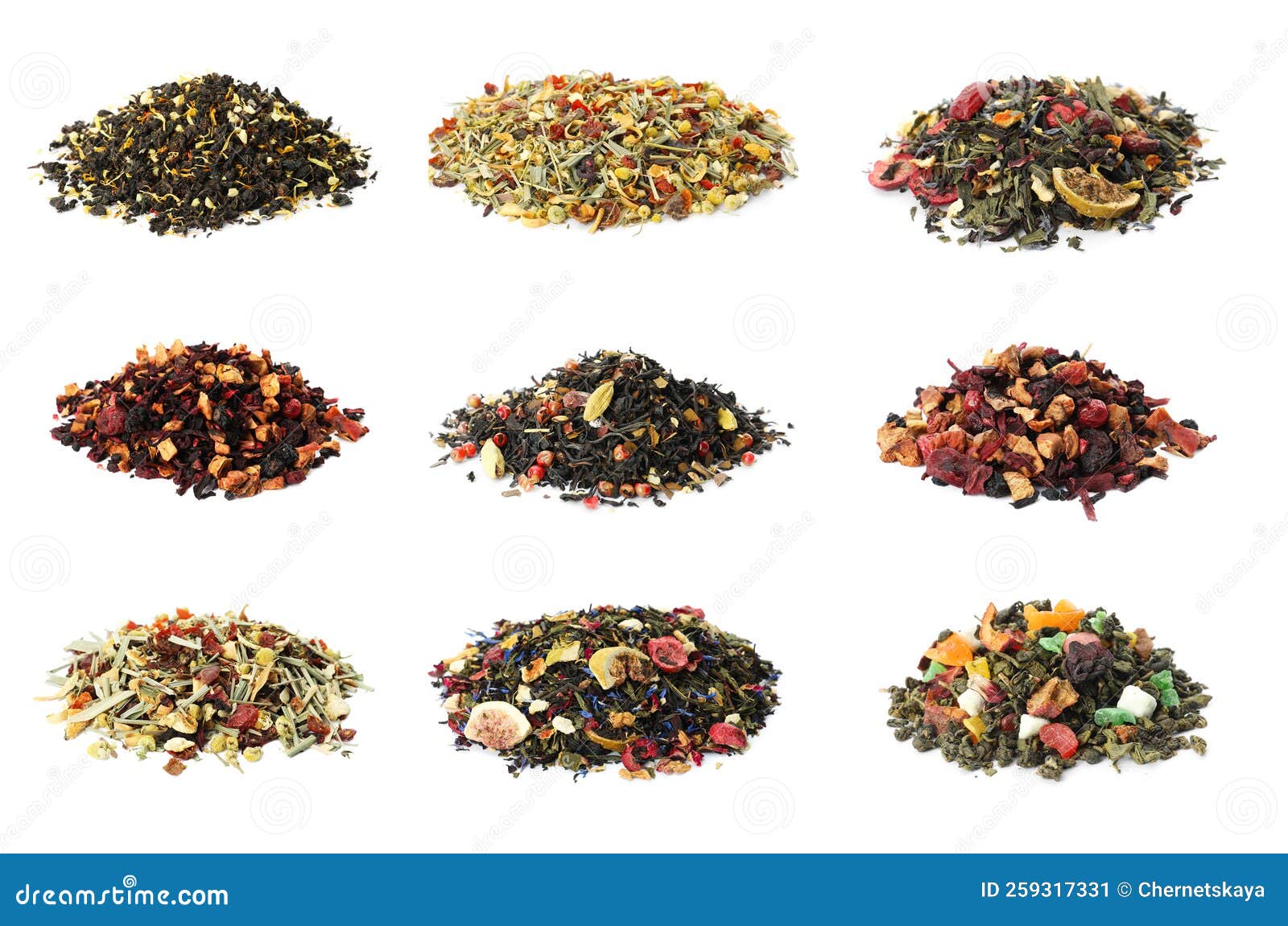 Set with Aromatic Herbal Tea on White Background Stock Image Image of