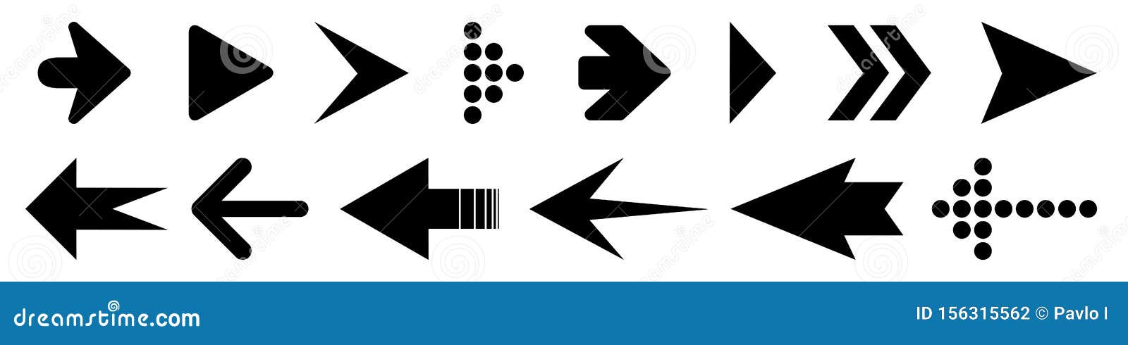 set arrow icon. collection different arrows sign. black  arrows Ã¢â¬â 