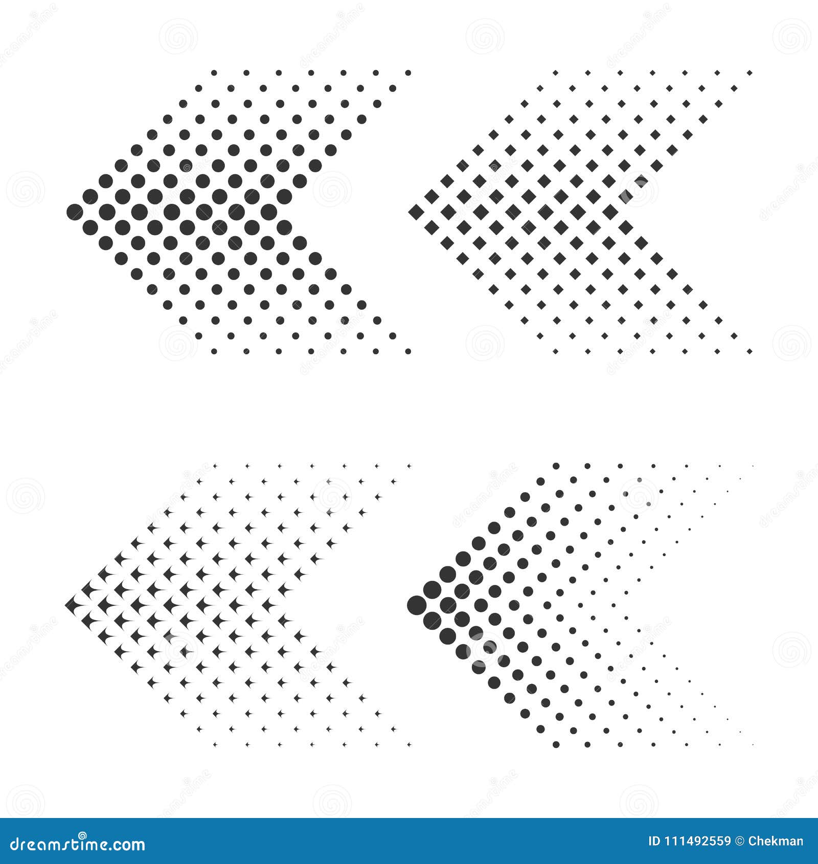 Set of Arrows with Halftone Effect. Vector Illustration Stock ...