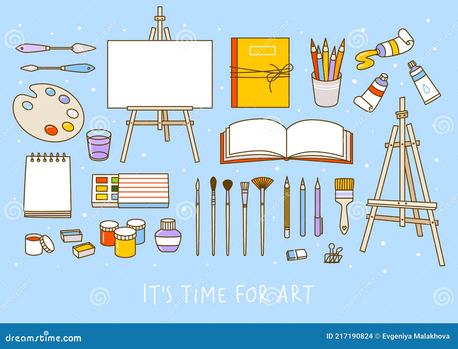 Art Supplies For Drawing. Sketches Vector Set With Paints, Palette,  Sketchbook And Other Materials. Royalty Free SVG, Cliparts, Vectors, and  Stock Illustration. Image 54929040.