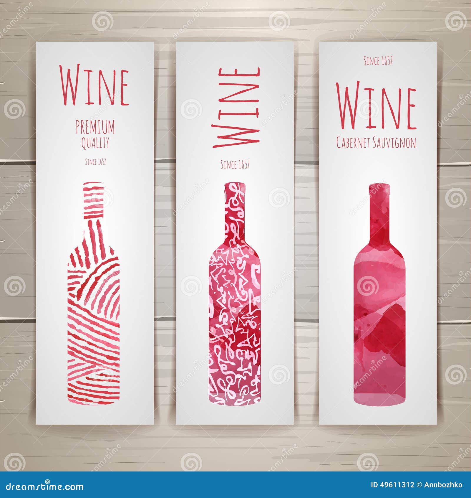 Set of Art Wine Banners and Labels Stock Vector Illustration of