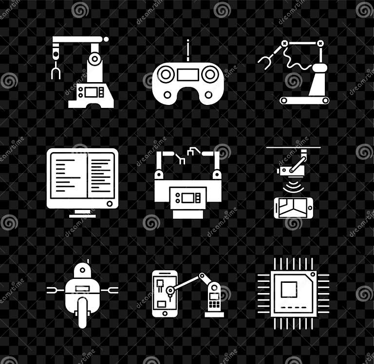 Set Assembly Line, Remote Control, Industrial Machine Robotic Robot Arm