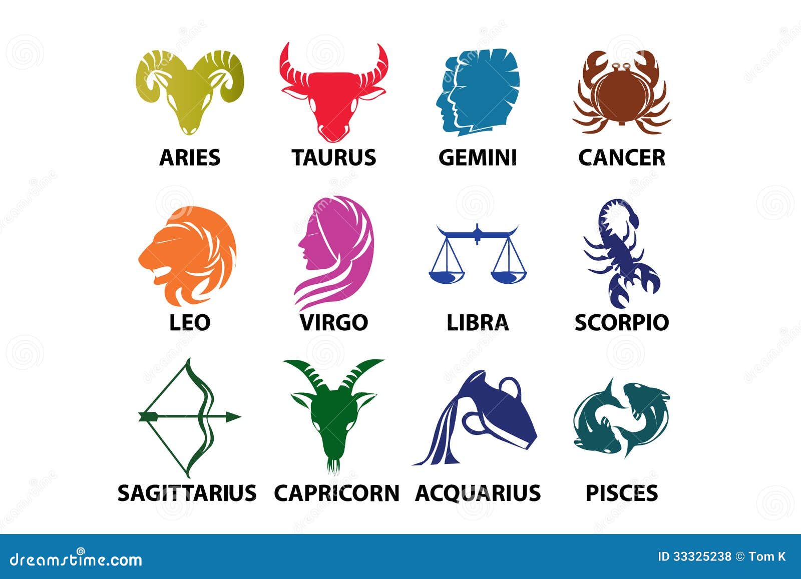 set of astrological zodiac s - horoscope sig