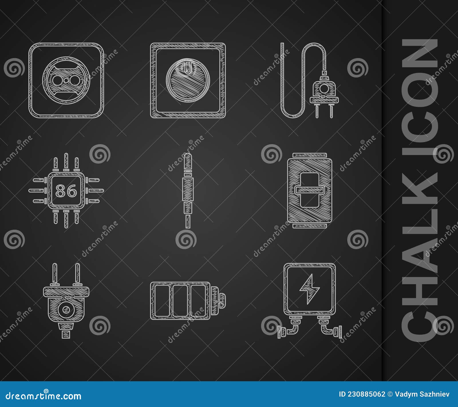 Set Audio Jack, Battery Charge Level Indicator, Electric Transformer
