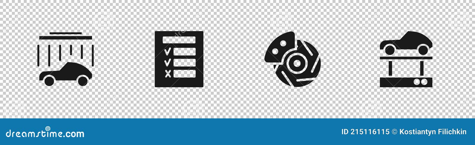 Set Autowasch Inspektion Bremsscheibe Mit Bremssattel Und Reparatur Auto  Lift Symbol. Vektor Vektor Abbildung - Illustration von sauber, mechaniker:  215116115