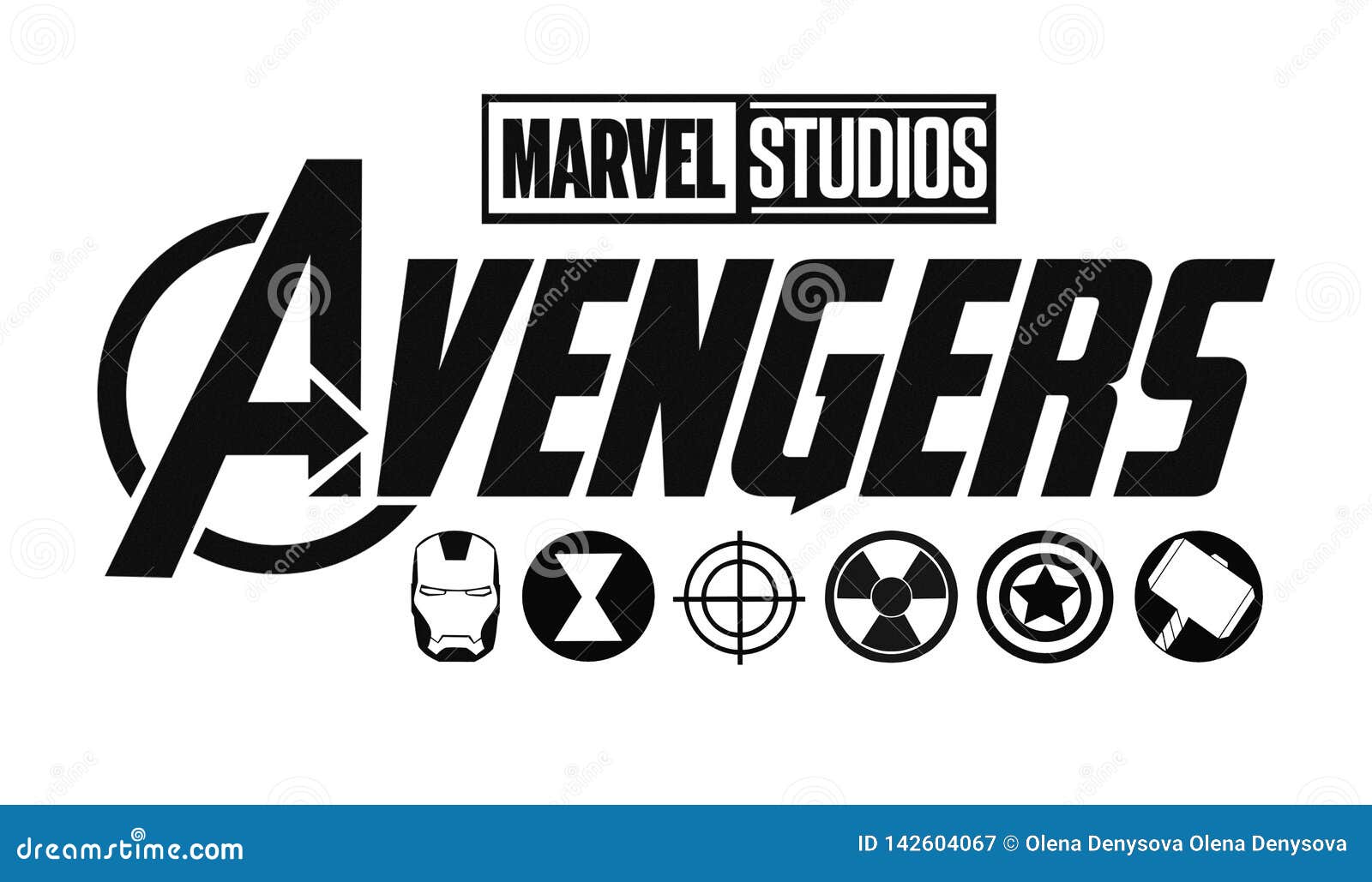 Set of Avengers Logo and Super Heroes Icons. Marvel Studios Editorial ...