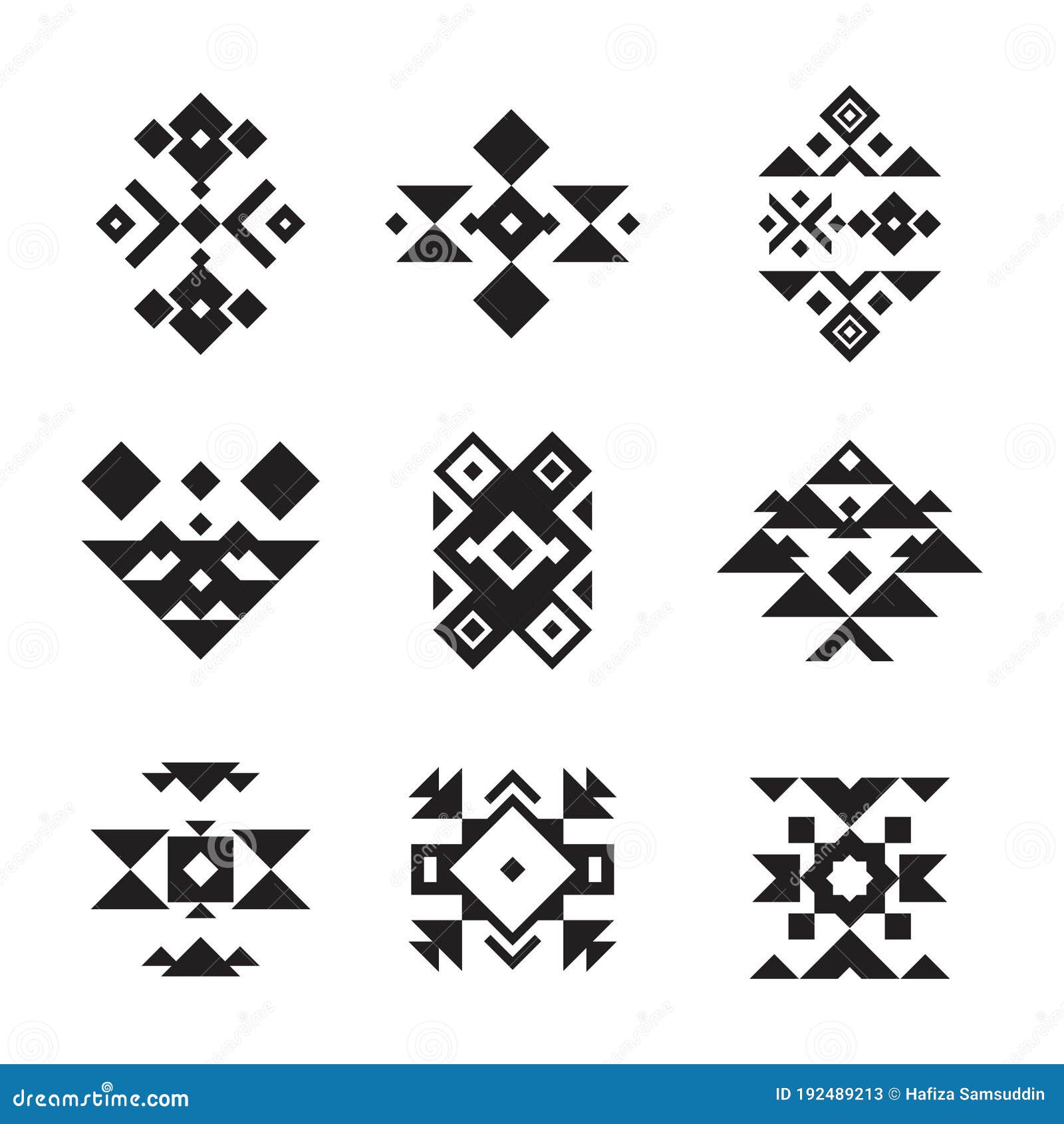 Set of Aztec Design Icons. Vector Illustration Decorative Design Stock ...