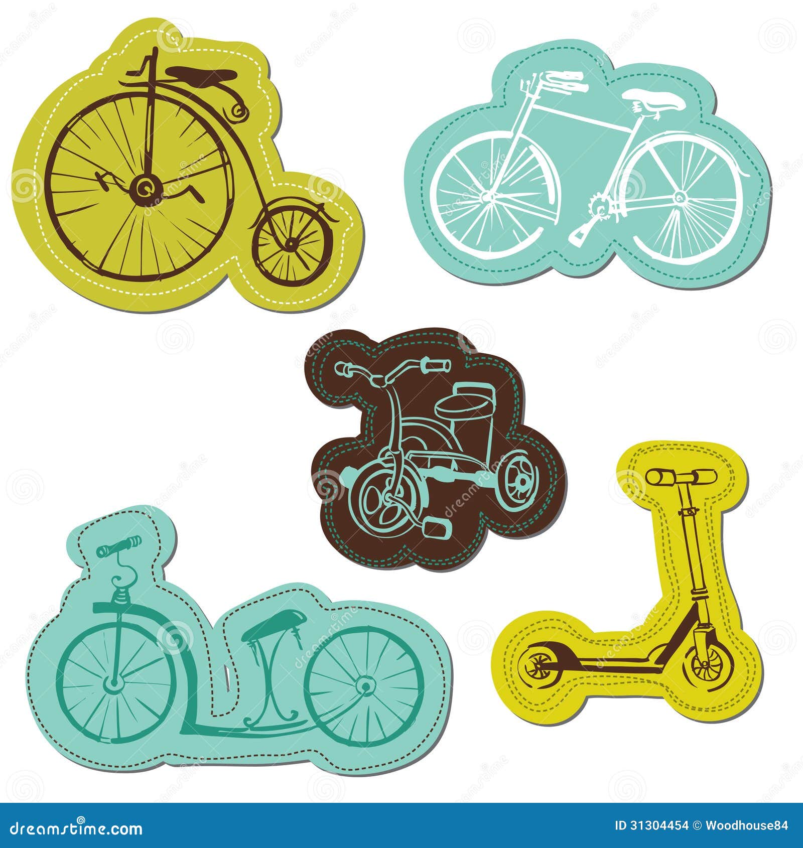 Set of Baby Bike Stickers stock vector. Illustration of beauty ...