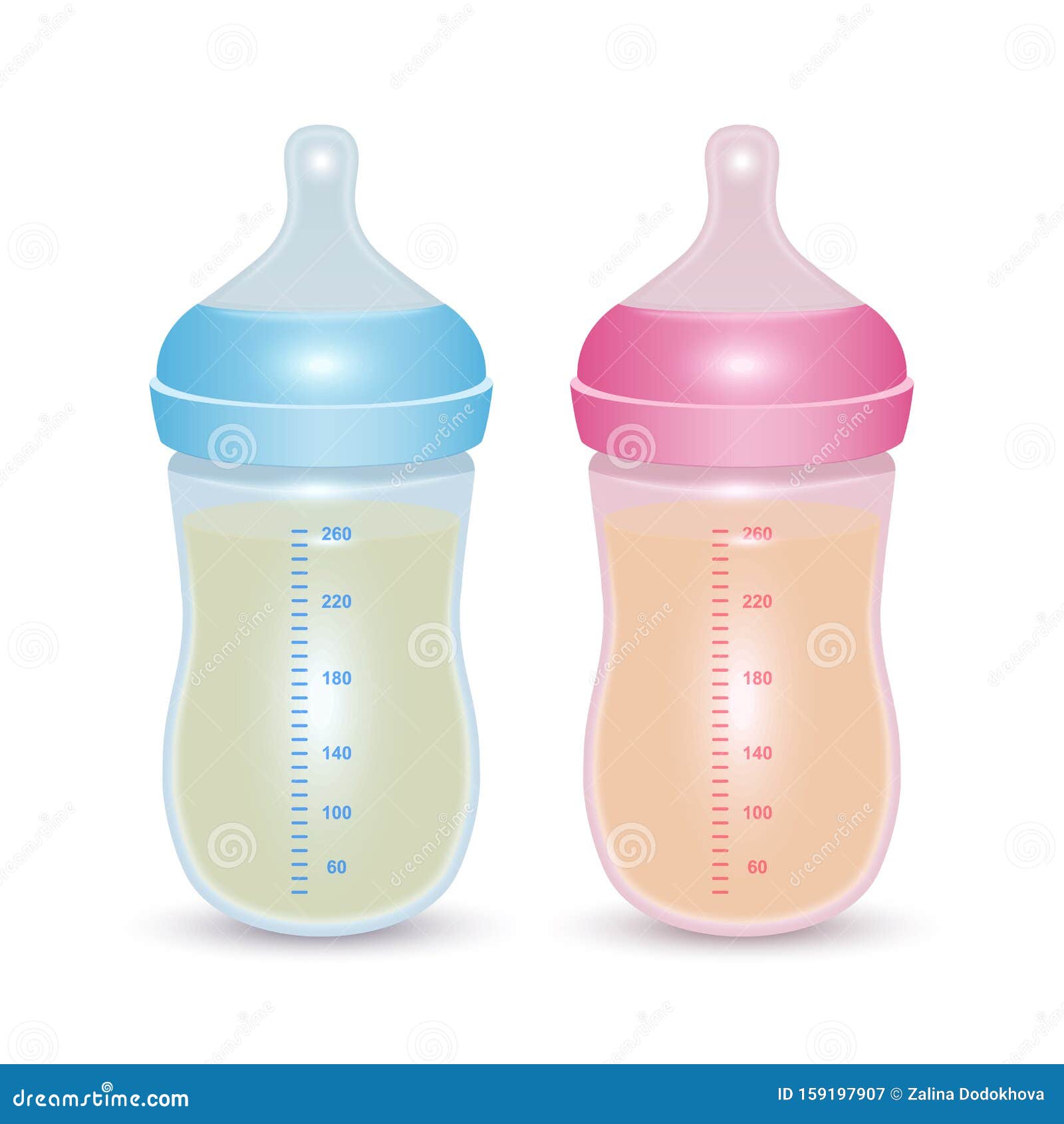 Download Set Of Baby Bottle Milk Set Of Two Isolated Suck Bottles ...