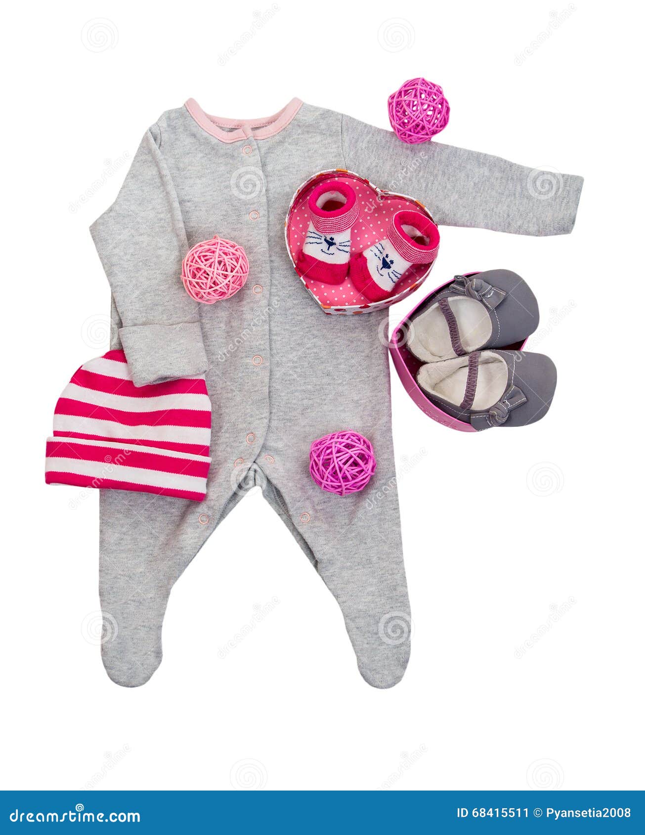 Set of Baby Clothes for Baby Girl Stock Image - Image of fashion ...
