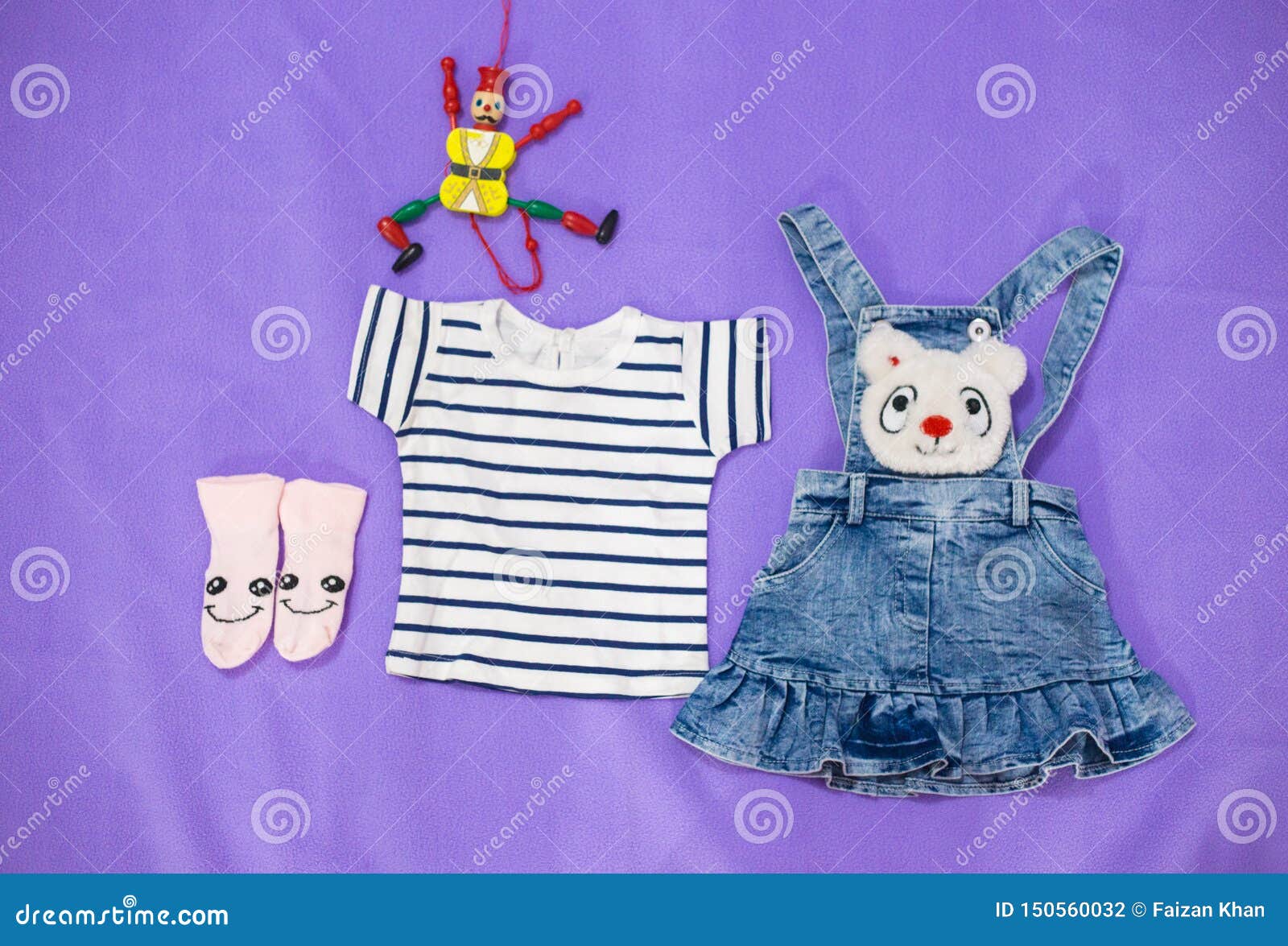 Set of Baby Clothes and Toys Stock Photo - Image of skirt, baby: 150560032
