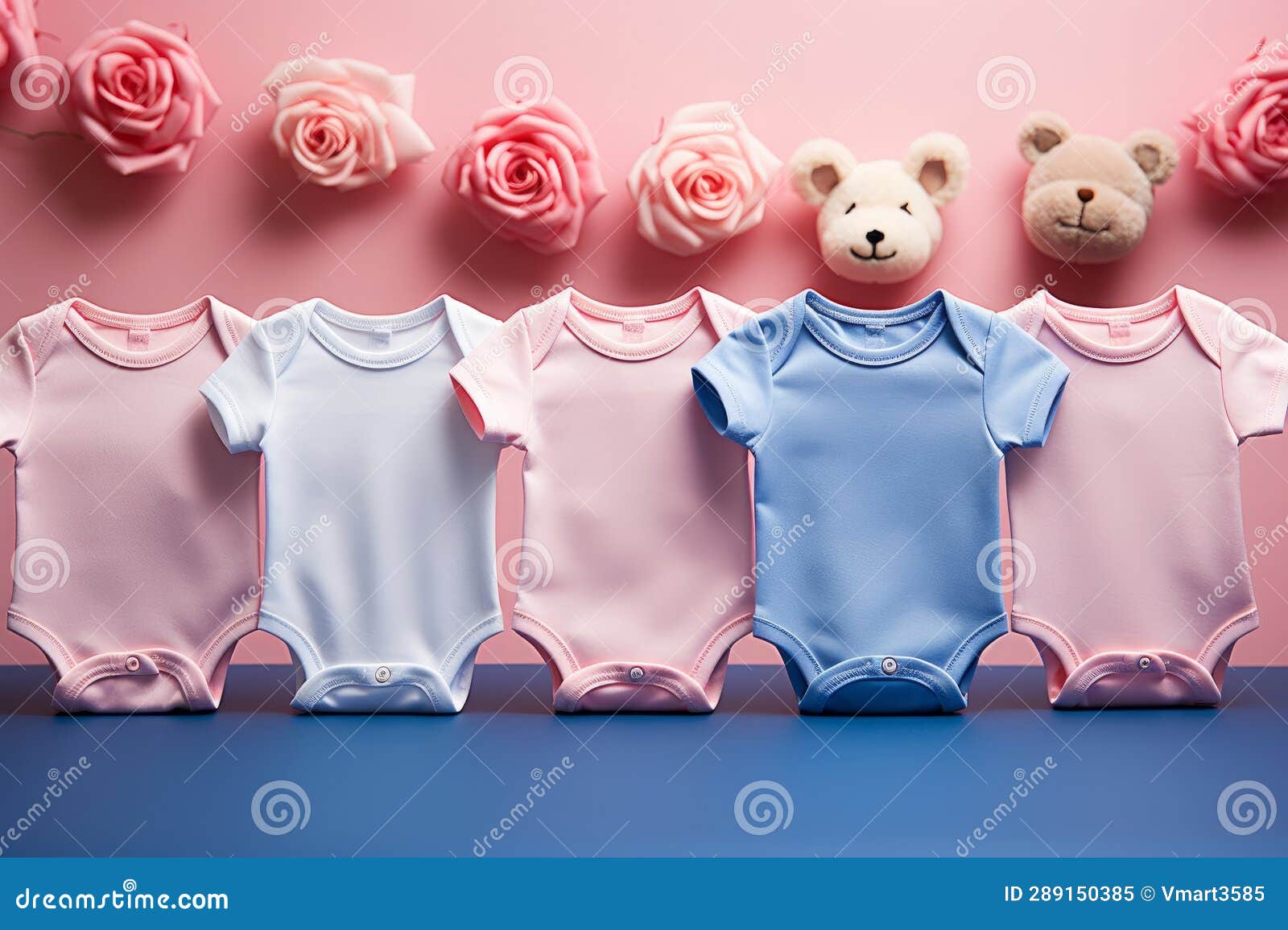 Set of Baby Rompers, Bodysuit. Baby Clothes Set Stock Illustration