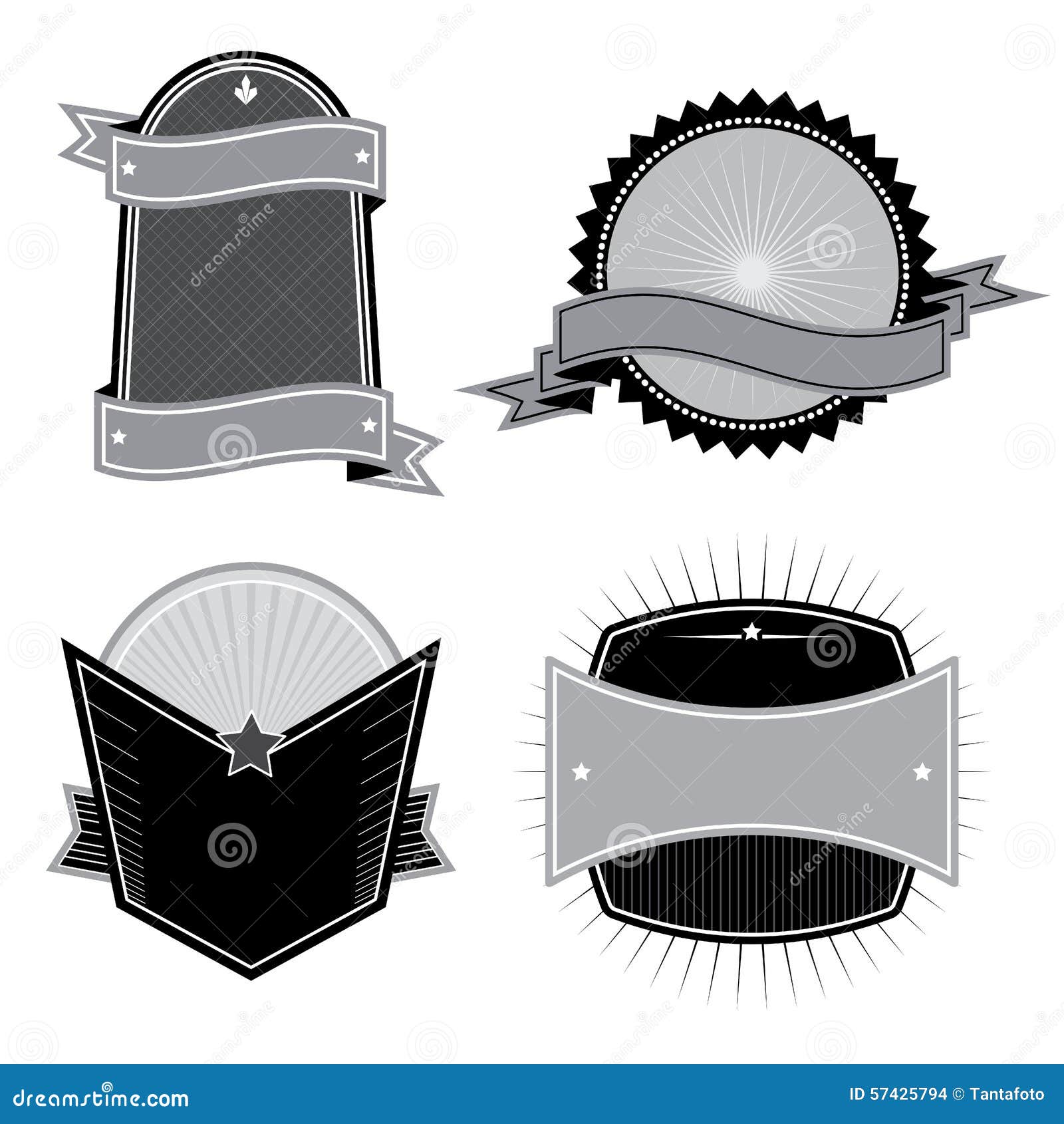 Set of Badges Ribbons and Labels Set 8 Stock Vector - Illustration of ...